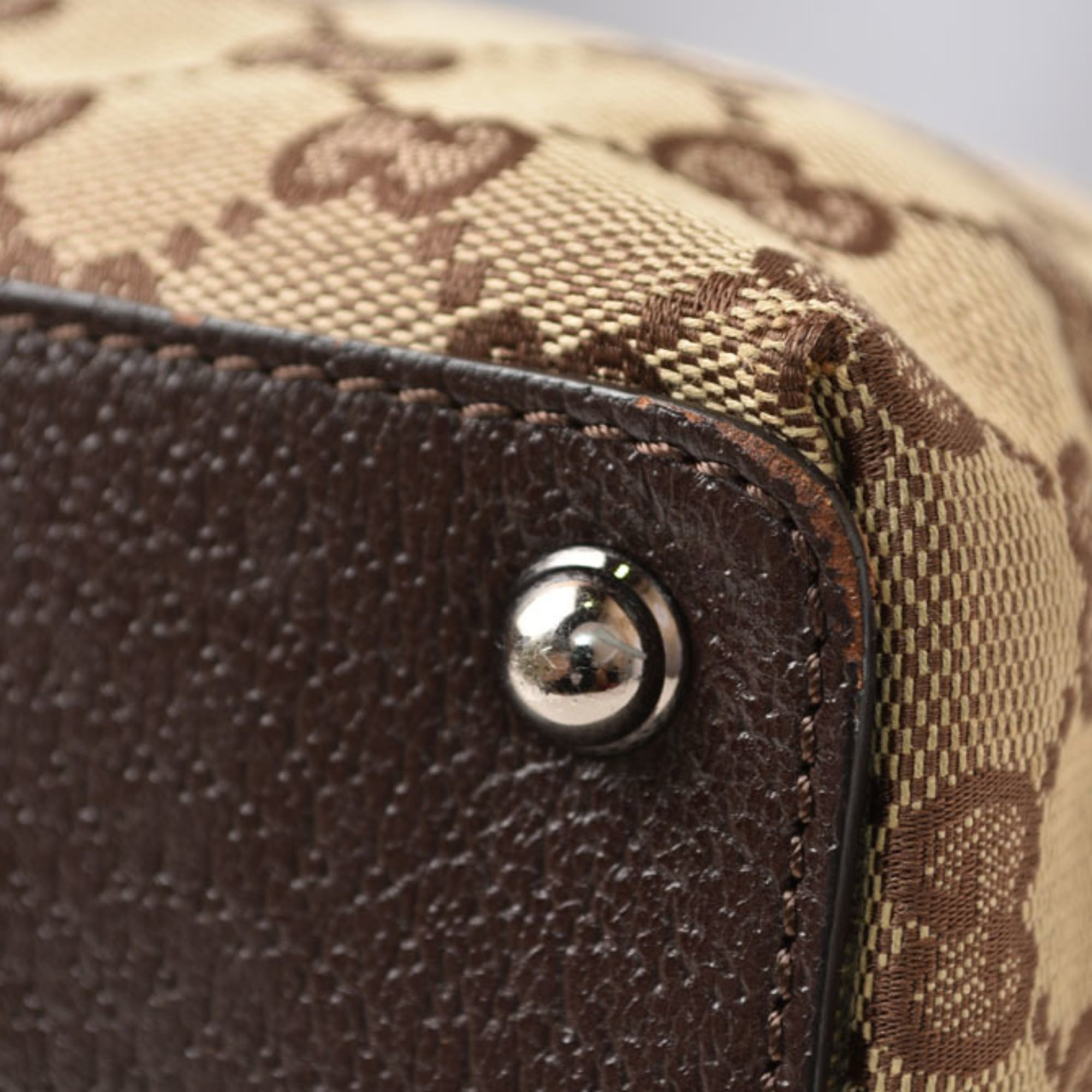 Gucci Beige Beige Brown Brown Gg Canvas Tote Bag (Pre-Owned)