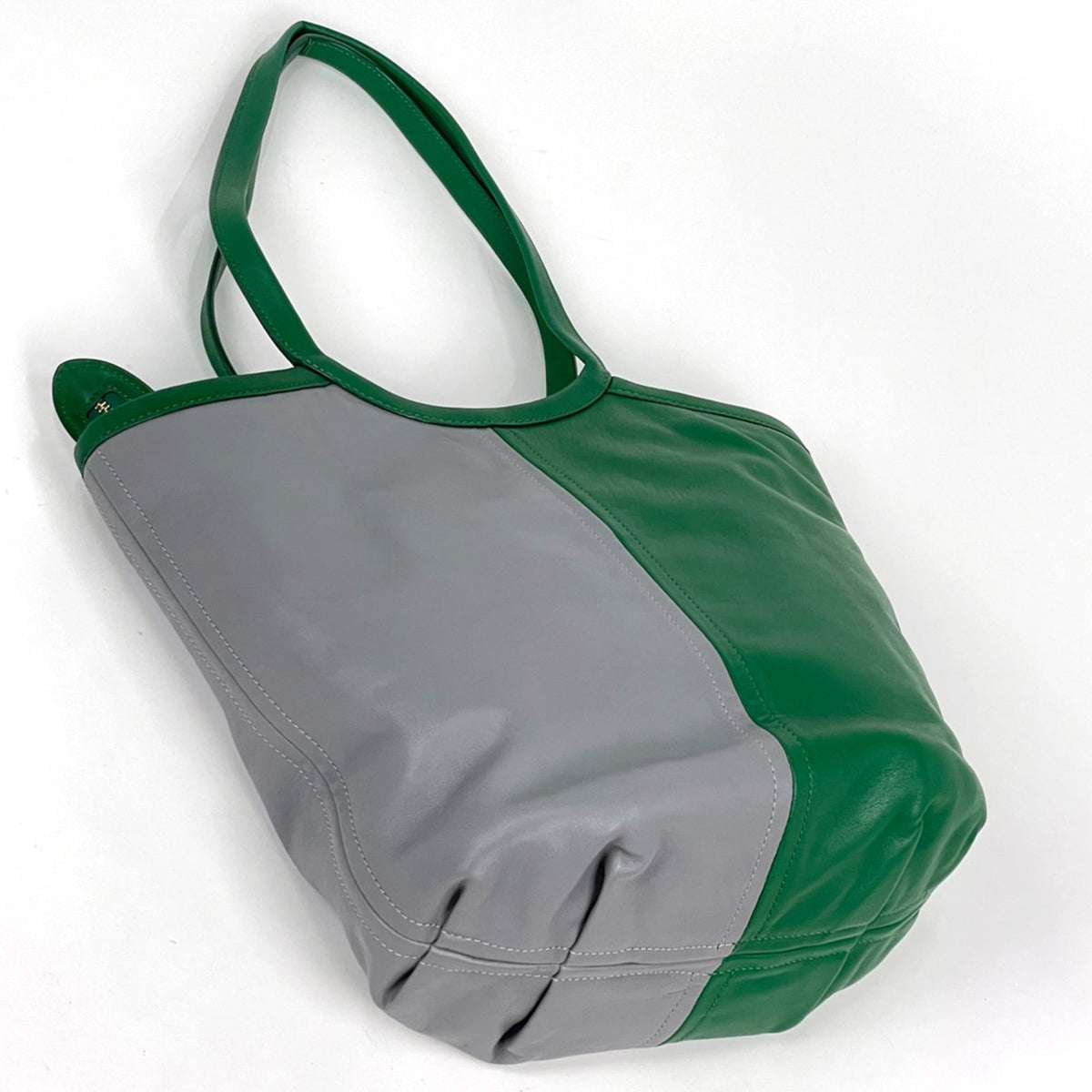 Coach Gray Green Leather Tote Bag (Pre-Owned)