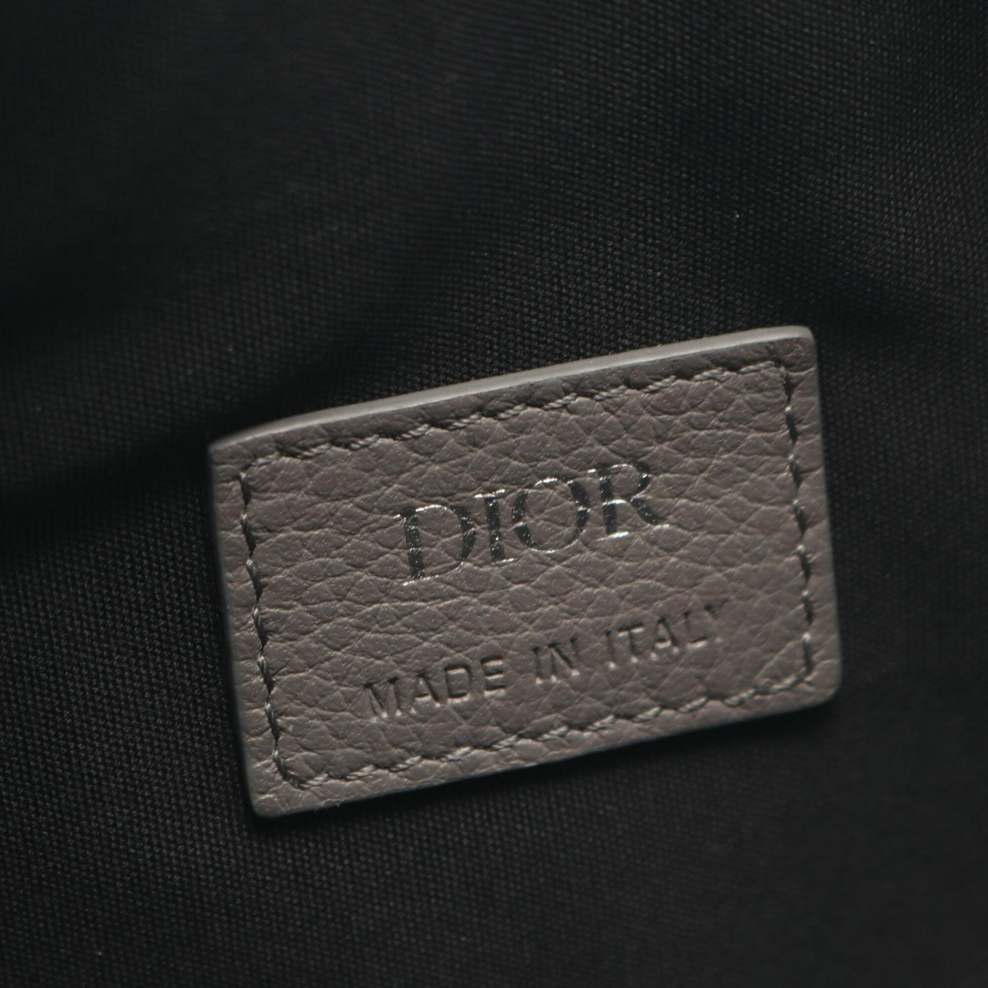 Christian Dior Gray Leather Fanny Pack Saddle Bag (Pre-Owned)