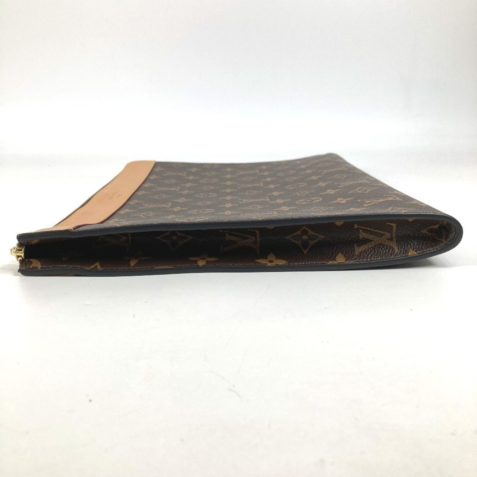 Louis Vuitton Brown Monogram Clutch Bag Pochette Pouch (Pre-Owned)