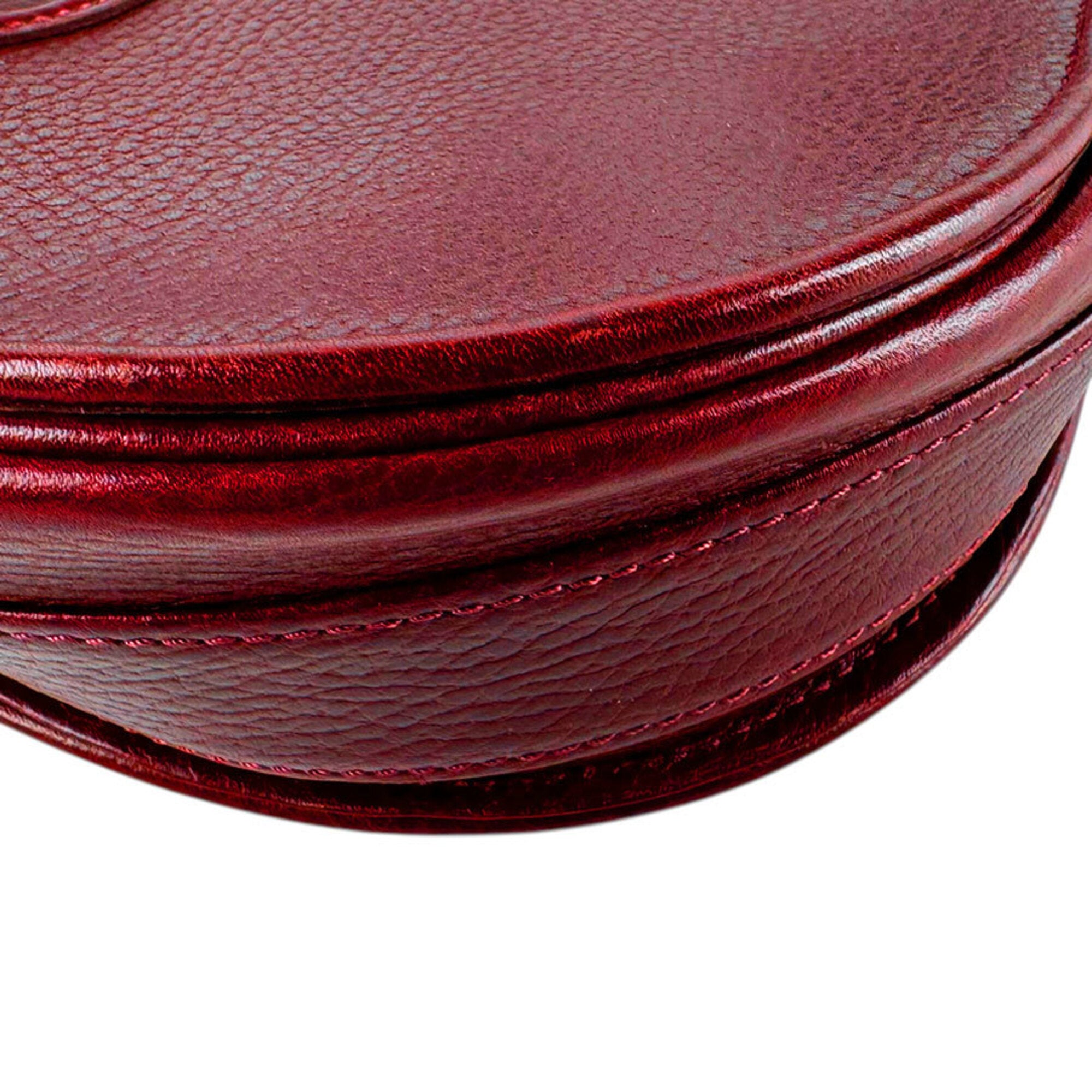 Cartier Burgundy Leather Shoulder Bag (Pre-Owned)