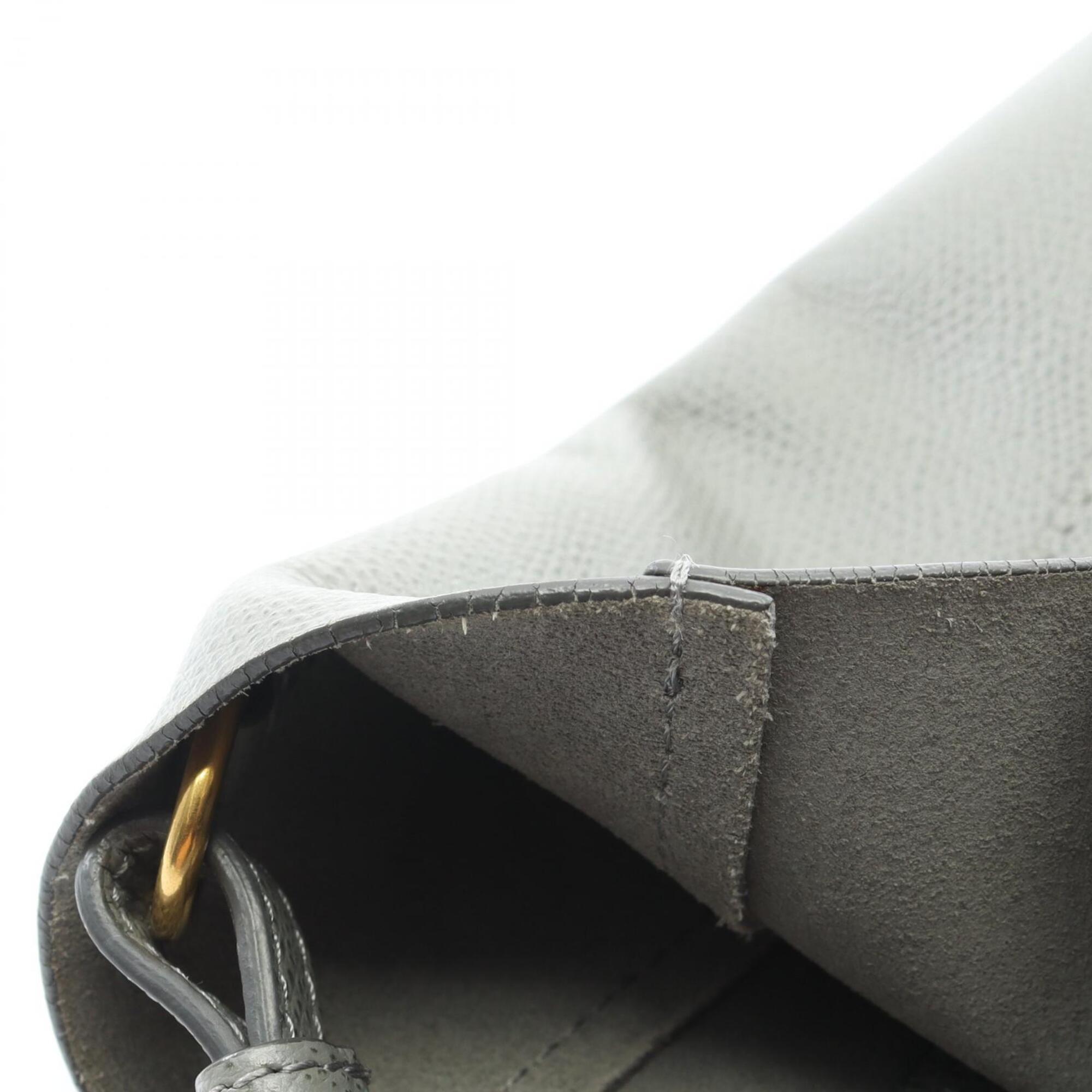 Celine Cabas Gray Leather Handbag Tote Bag (Pre-Owned)