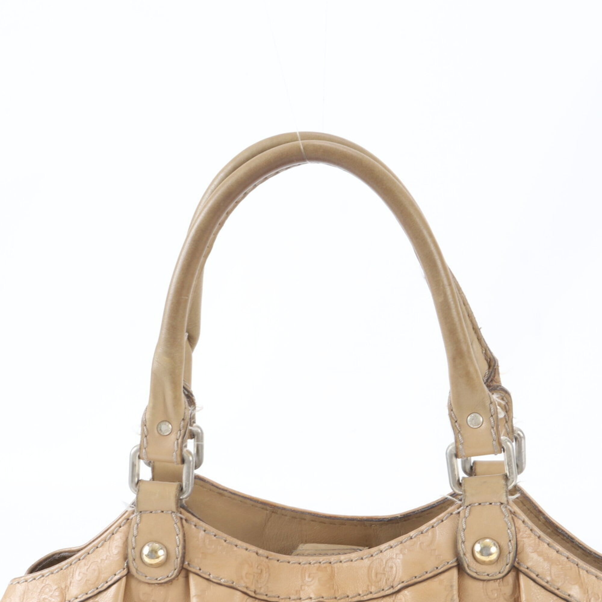 Gucci Sukey Beige Leather Handbag Tote Bag (Pre-Owned)