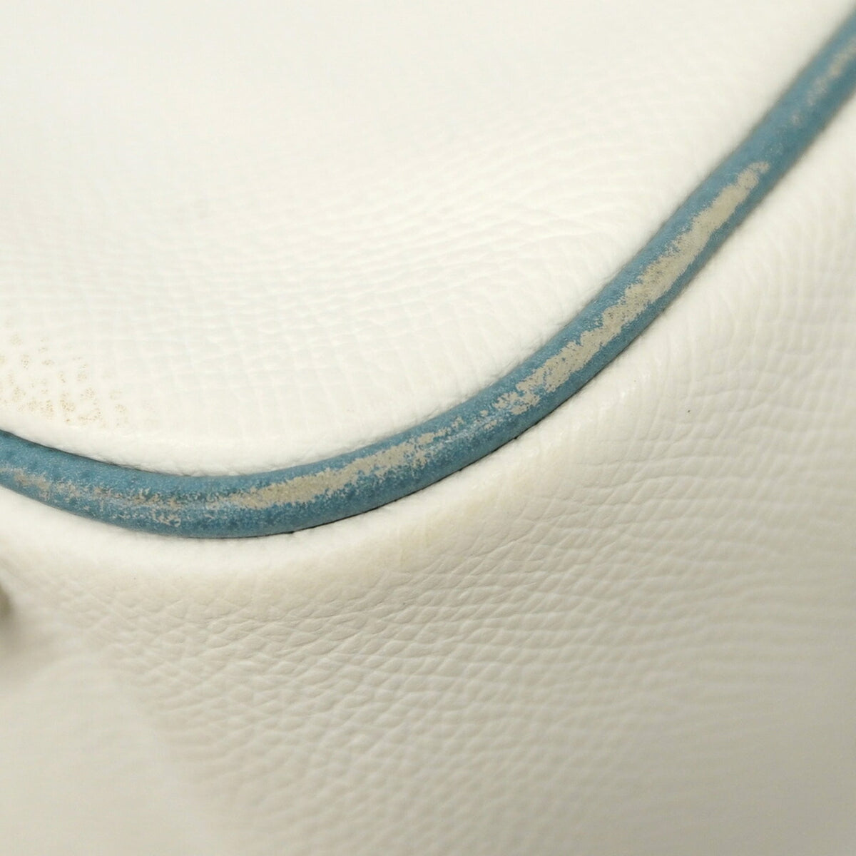 Hermes Blue Jean White Leather Handbag (Pre-Owned)
