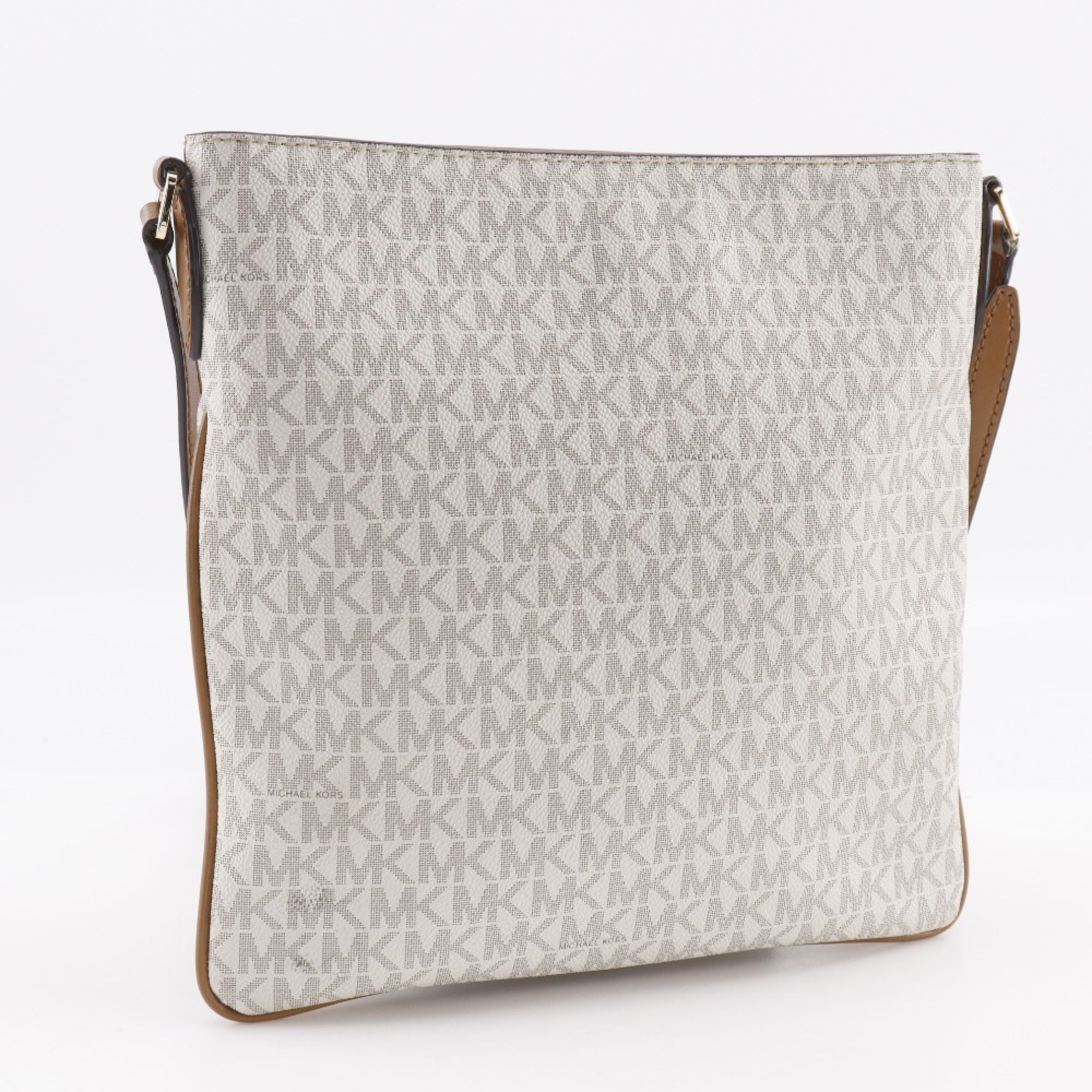Michael Kors Brown White Pvc Shoulder Bag (Pre-Owned)