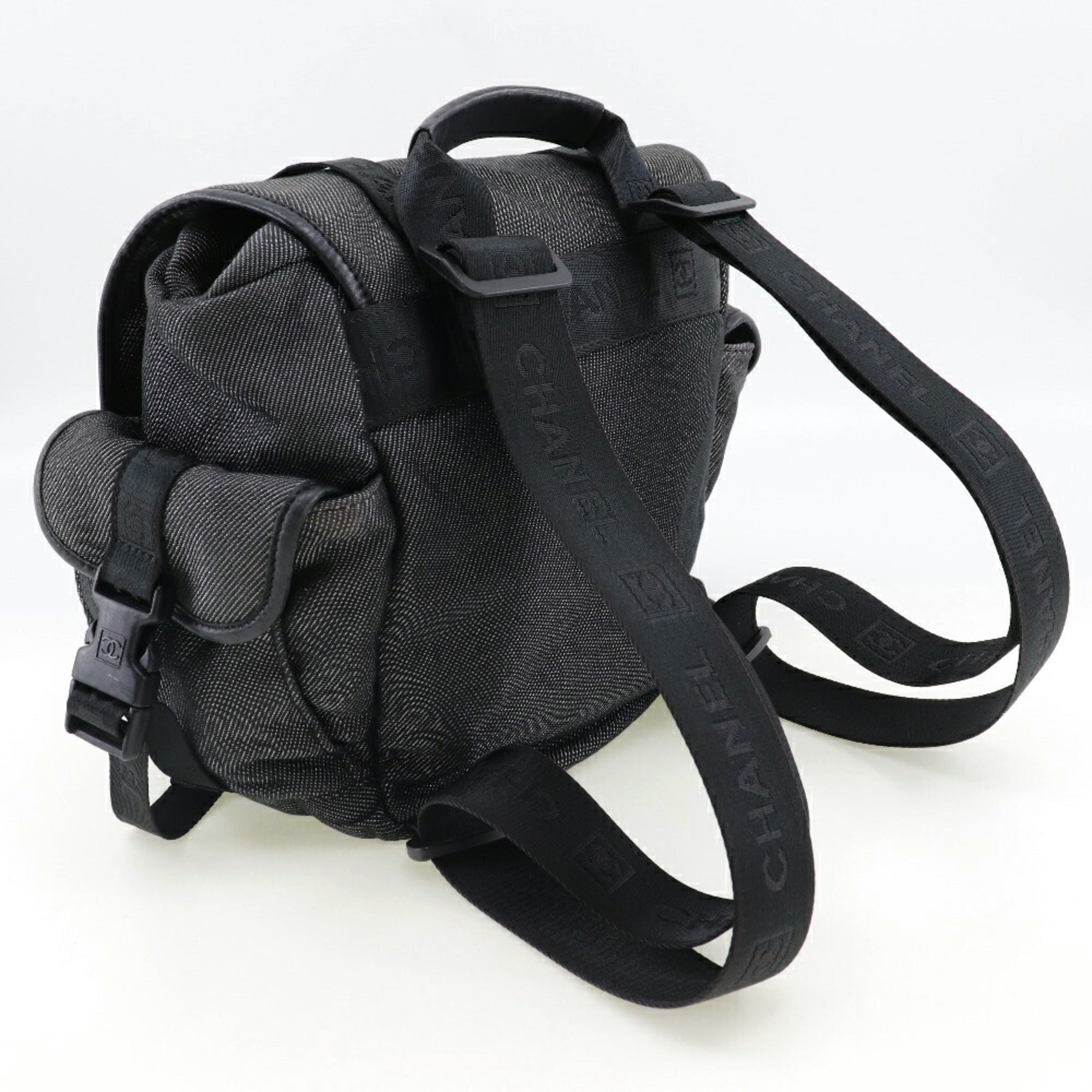 Chanel Black Canvas Backpack (Pre-Owned)