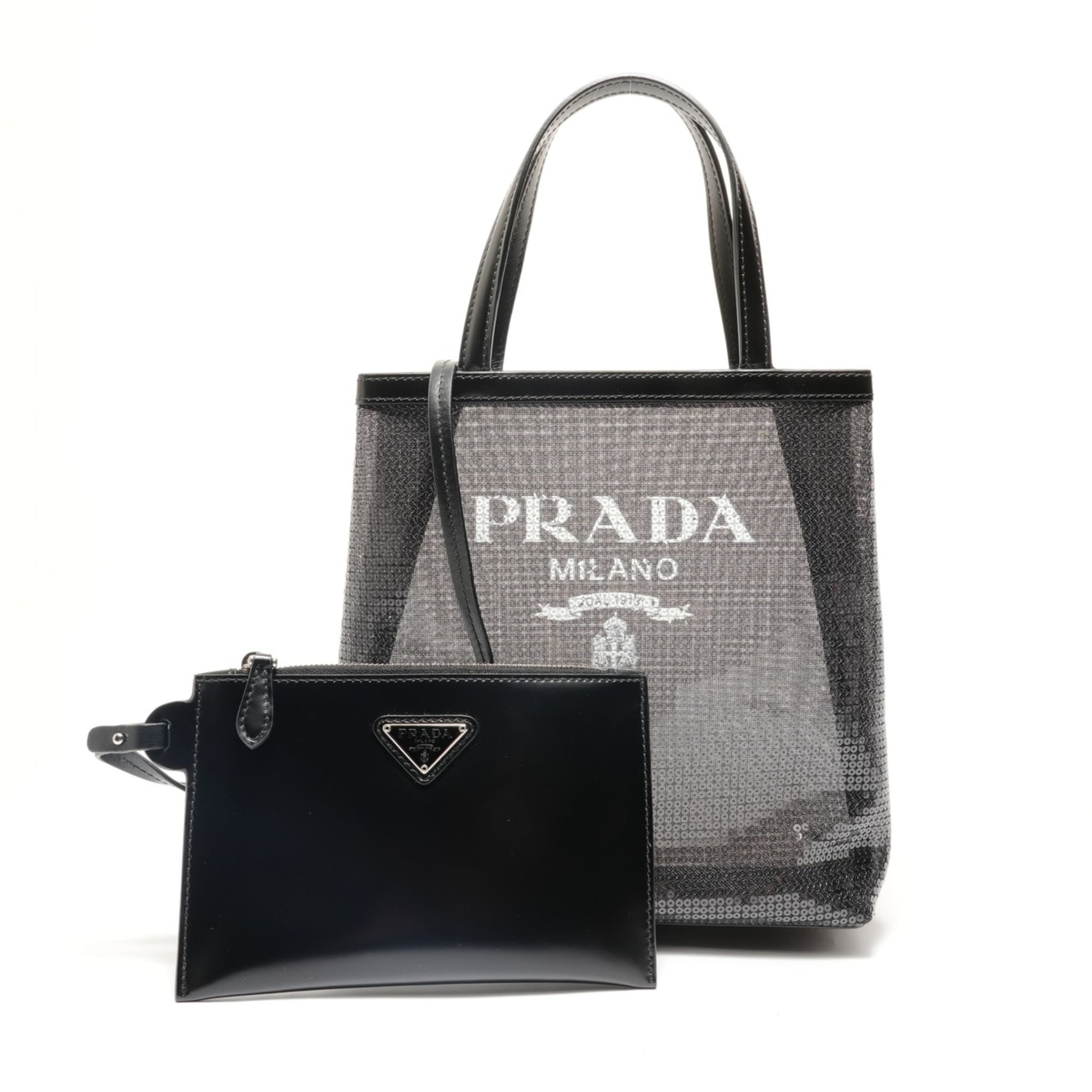 Prada Black Spangles Handbag Pouch (Pre-Owned)