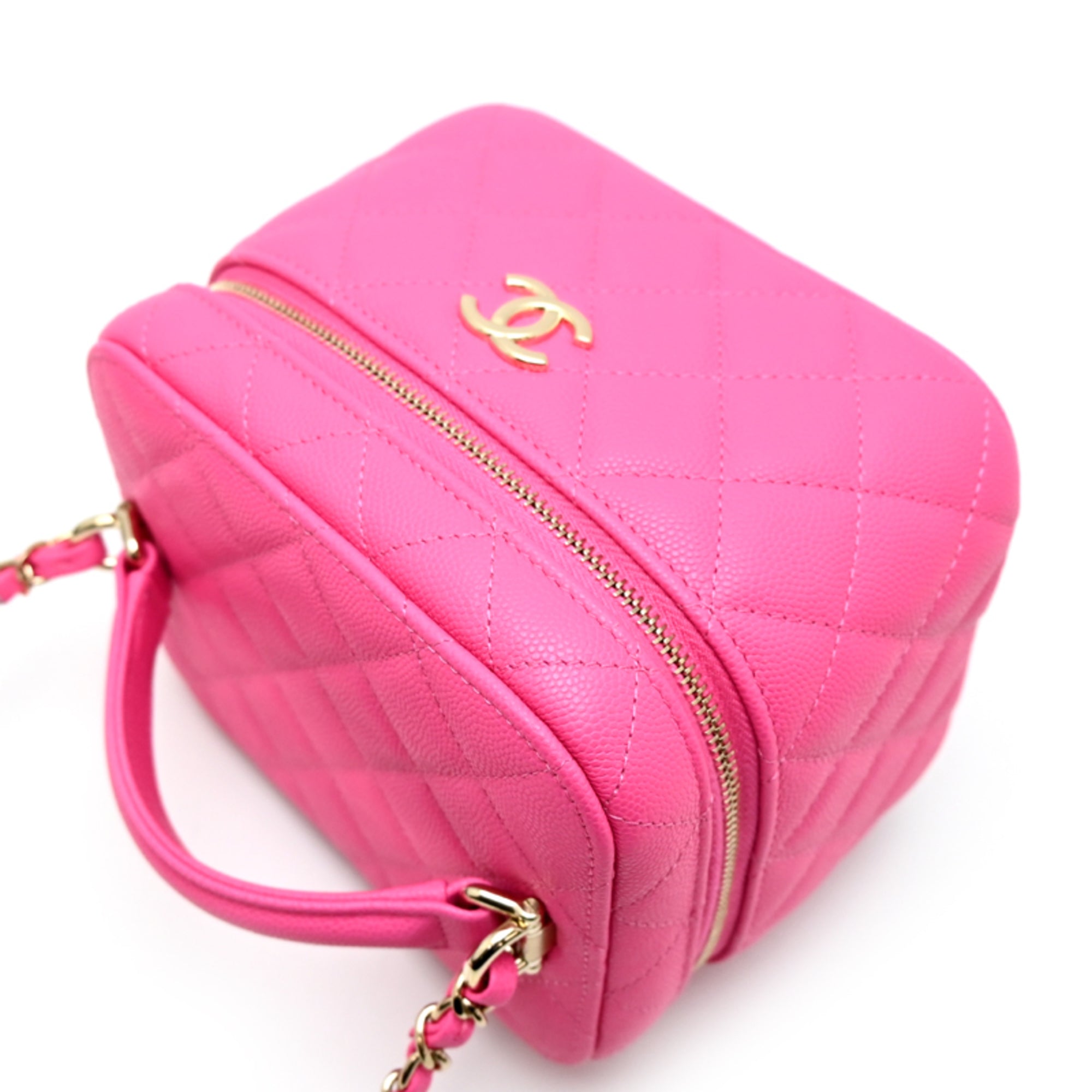 Chanel Pink Grained Calfskin Shoulder Bag (Pre-Owned)