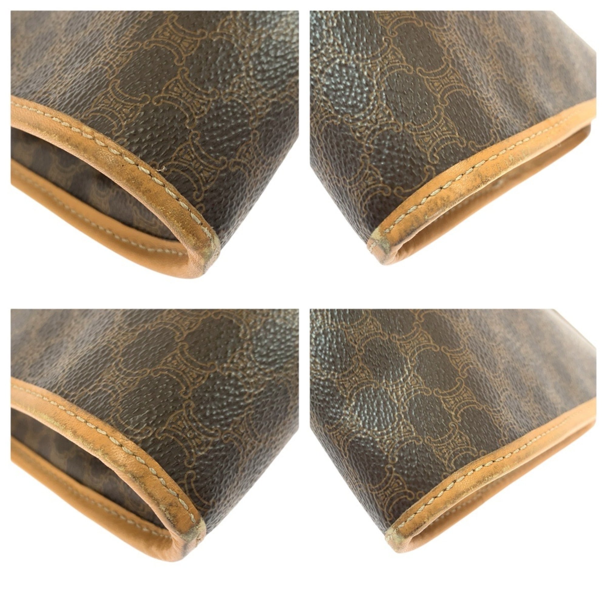 Celine Brown Pvc Leather Clutch Bag (Pre-Owned)
