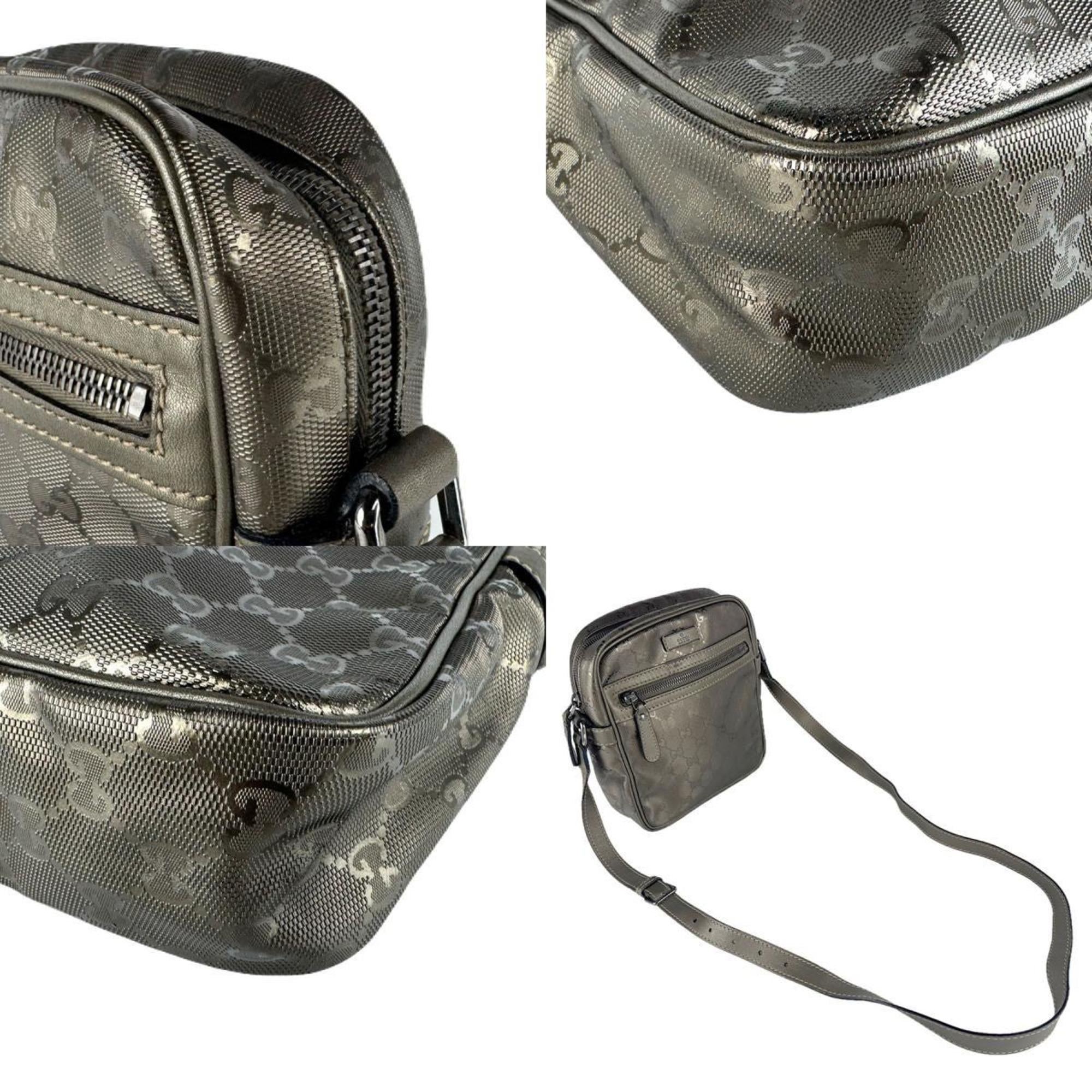 Gucci Gg Imprimé Khaki Pvc Leather Shoulder Bag (Pre-Owned)
