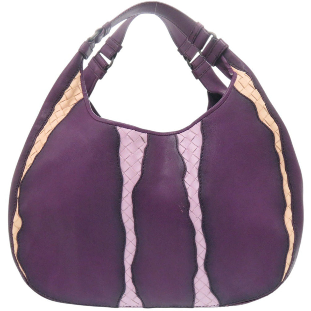 Bottega Veneta Black Purple Leather Handbag (Pre-Owned)