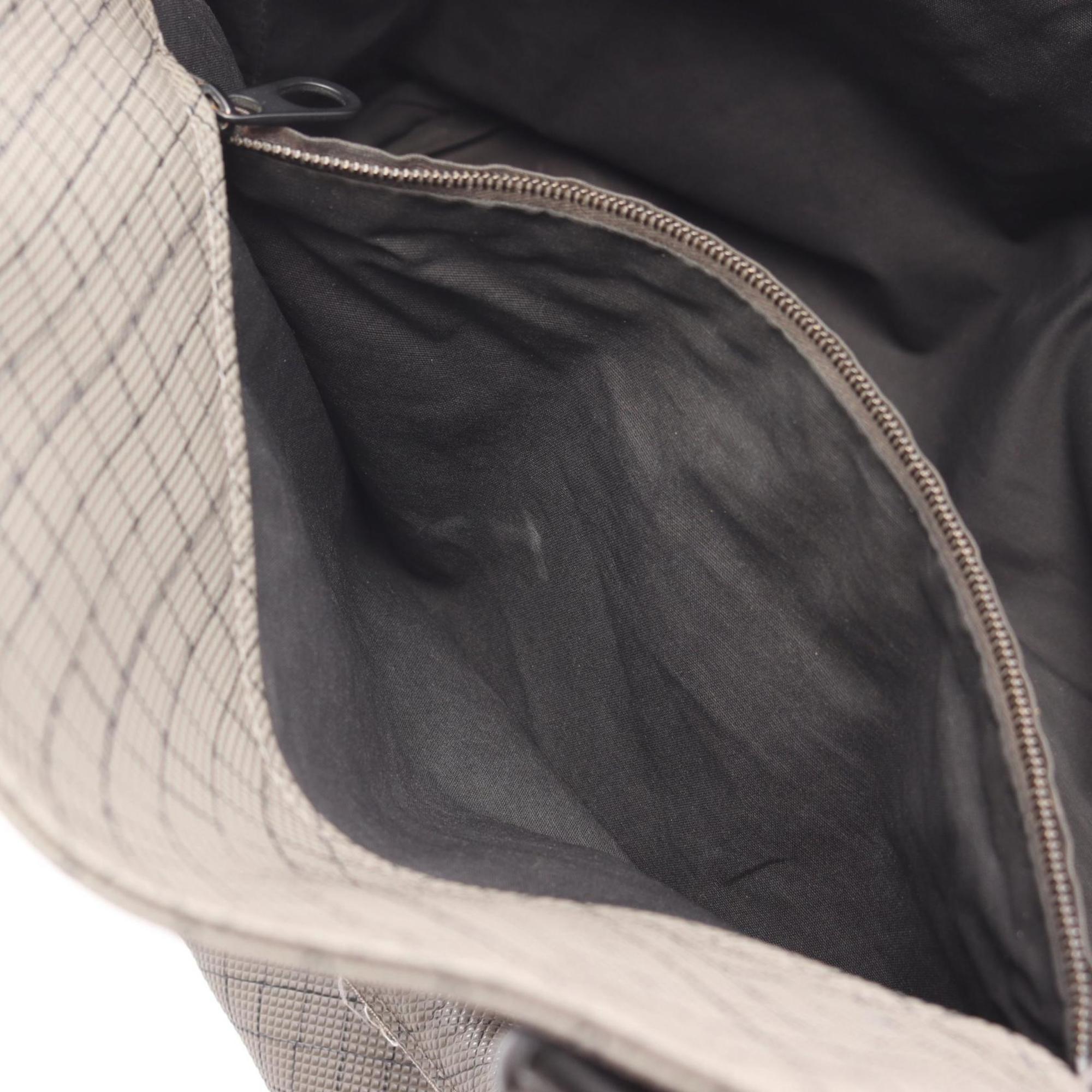 Bottega Veneta Gray Coated Canvas Leather Tote Bag (Pre-Owned)