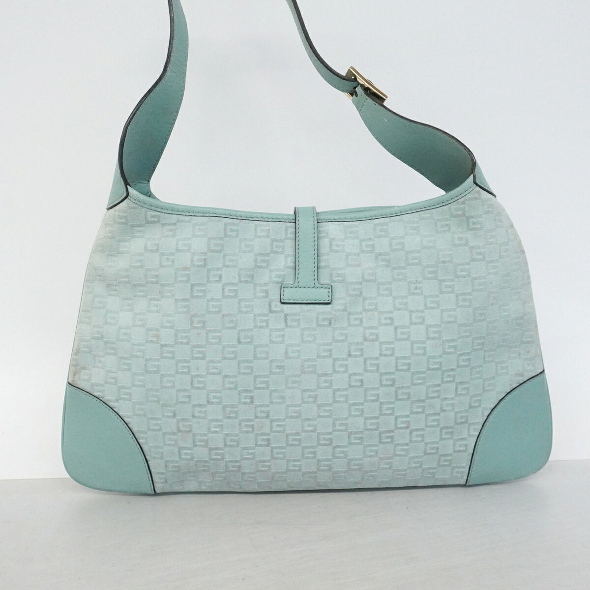 Gucci Light Green Suede Shoulder Bag (Pre-Owned)
