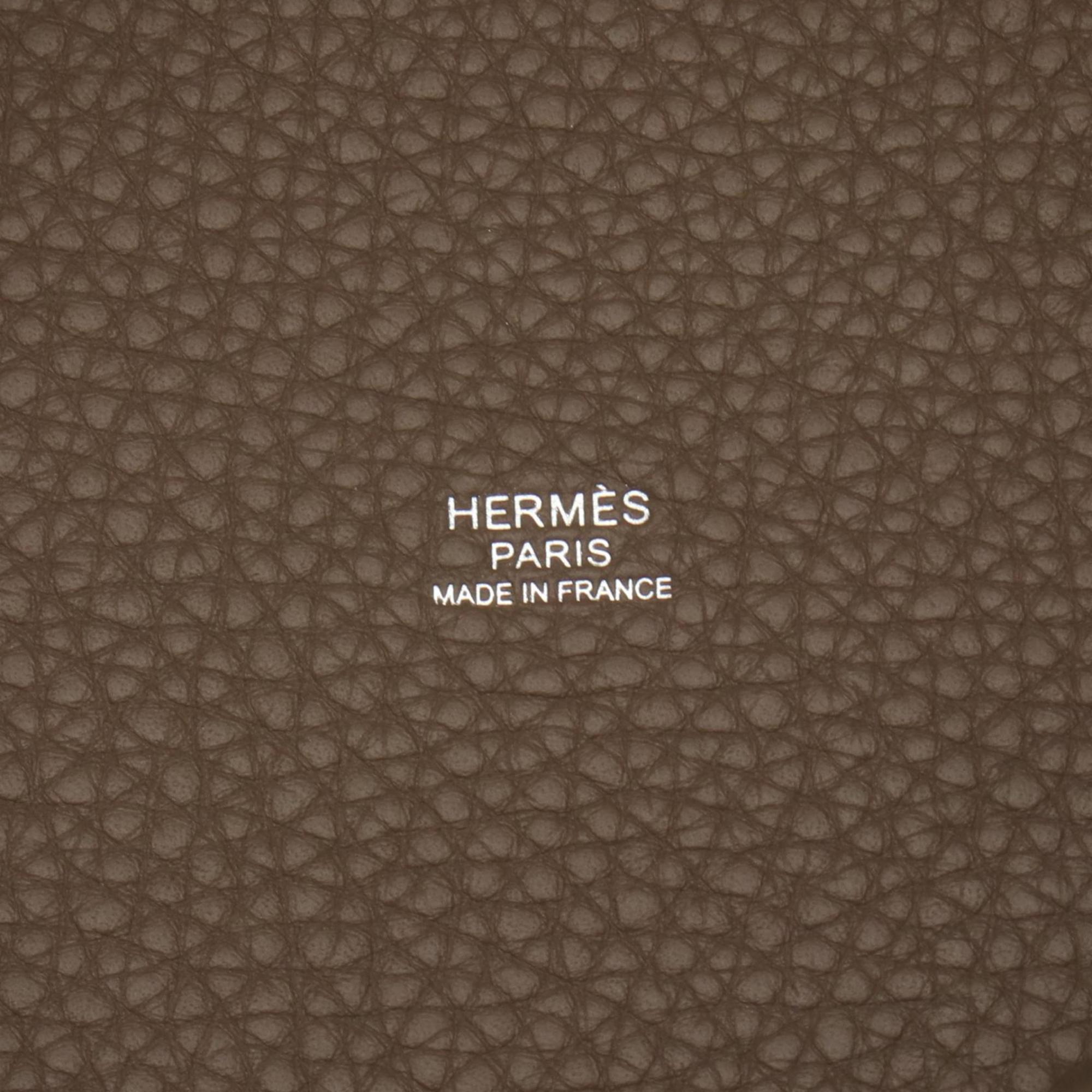 Hermes Etoupe Gray Gray Leather Handbag (Pre-Owned)