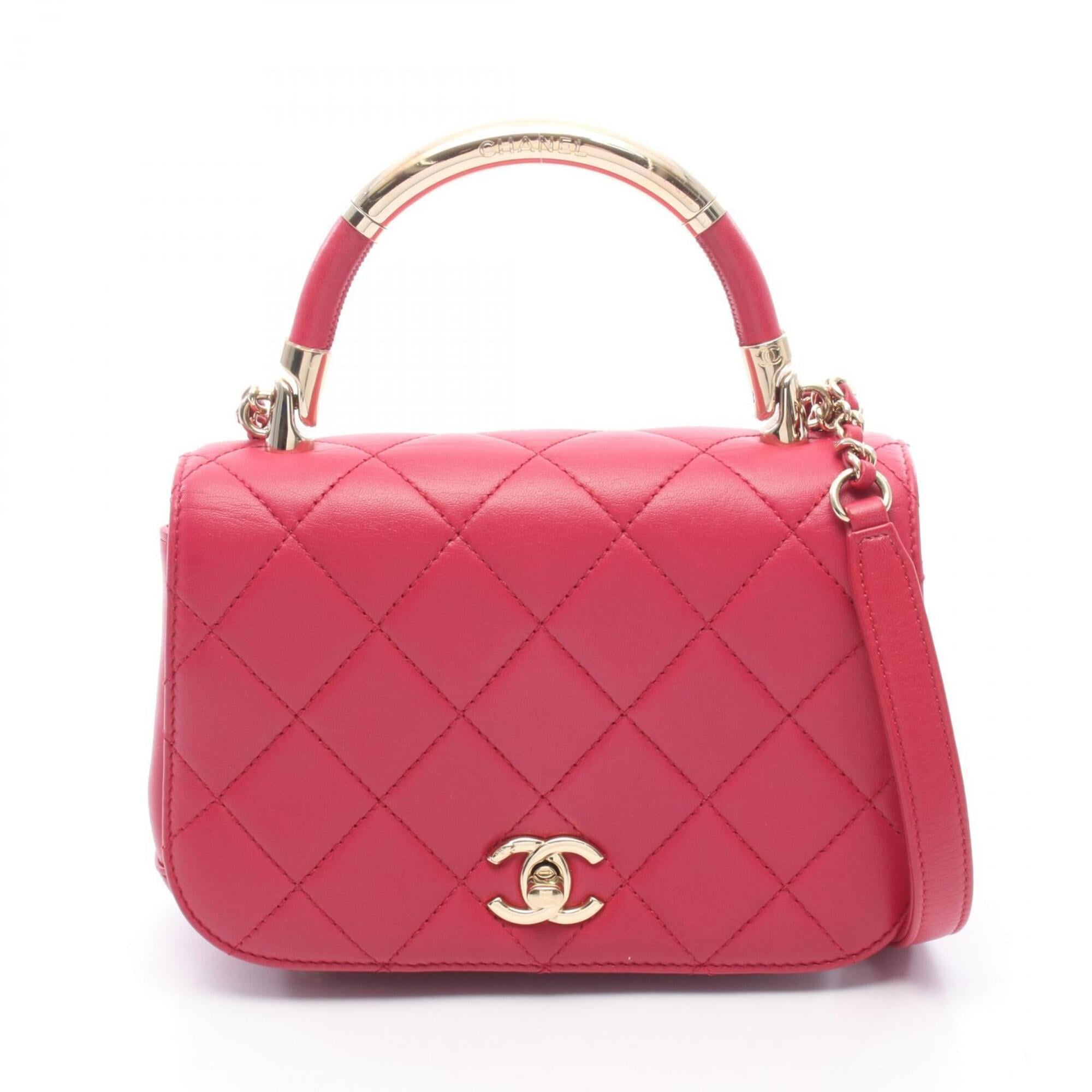 Chanel Pink Leather Handbag Shoulder Bag (Pre-Owned)