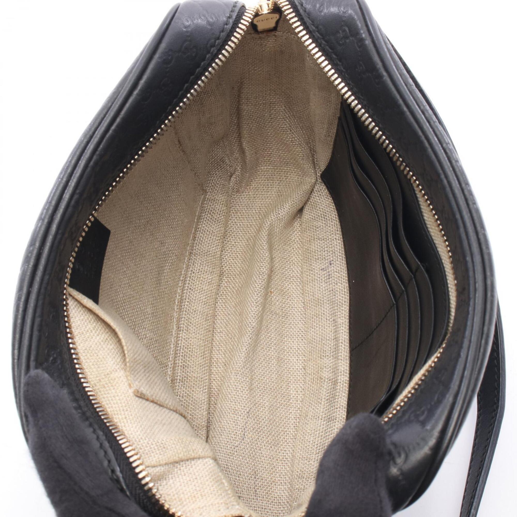 Gucci Black Leather Handbag Shoulder Bag (Pre-Owned)