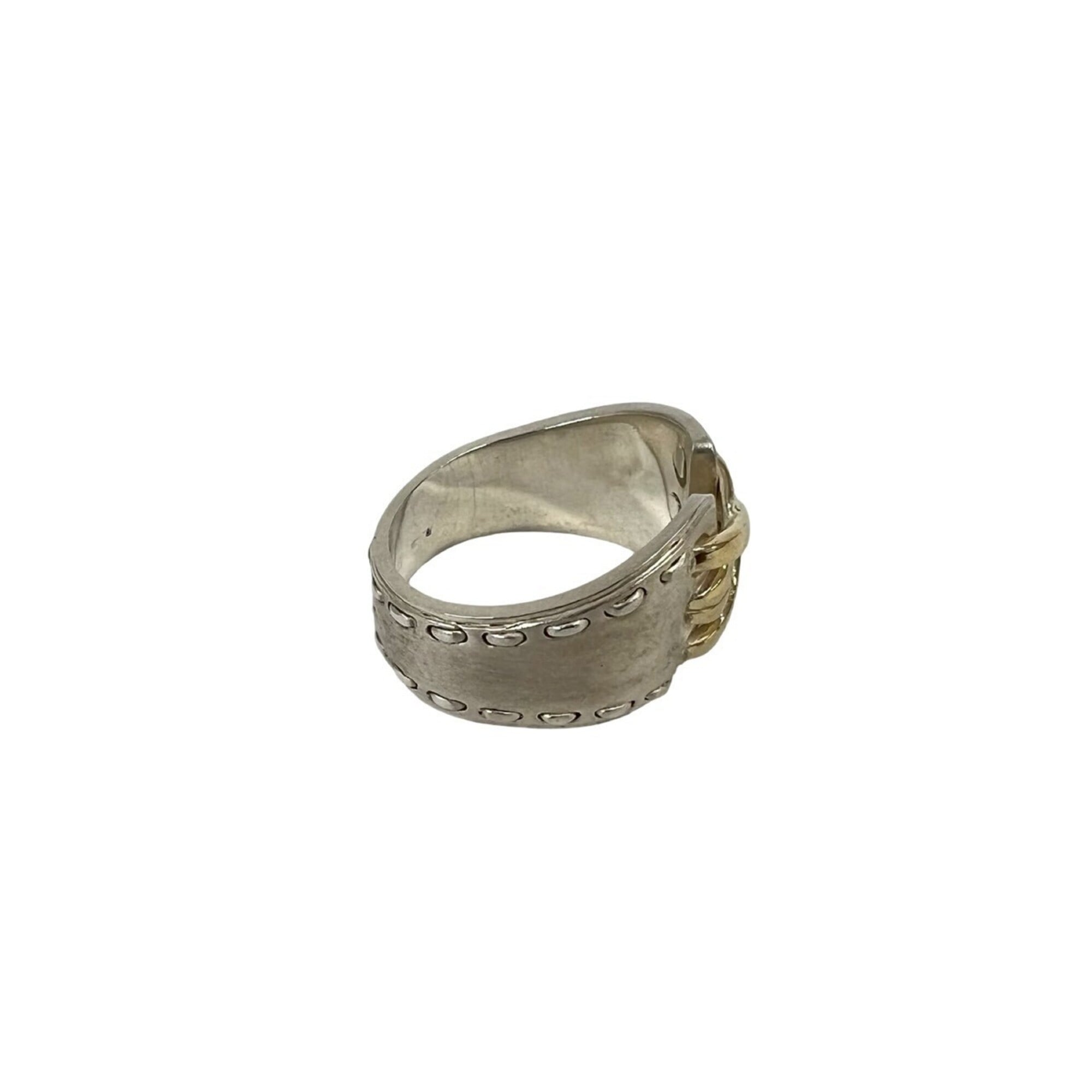 Hermes Gold Silver Yellow Gold (18K) Silver 925 Band Ring (Pre-Owned)
