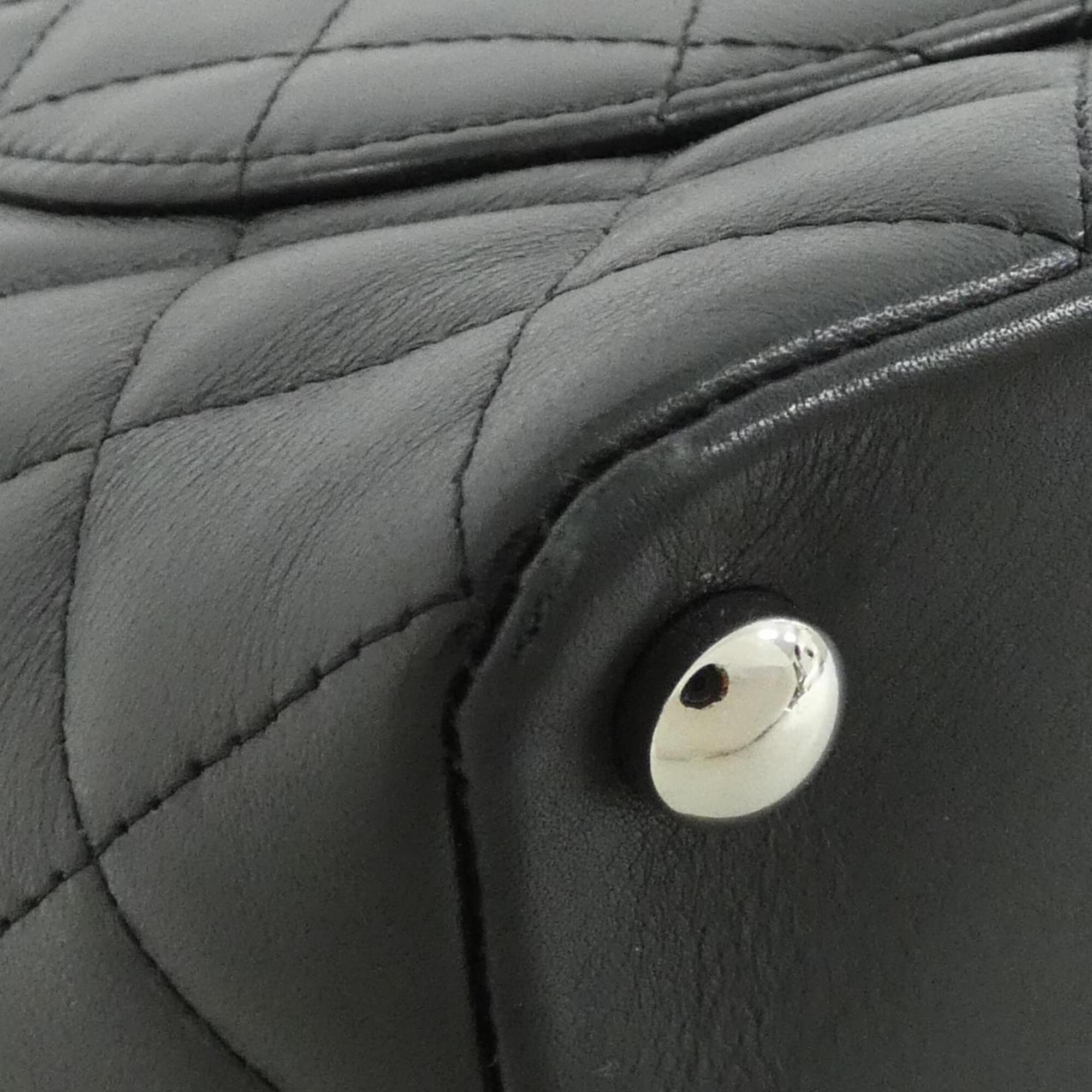 Chanel Ligne Cambon Black Leather Handbag (Pre-Owned)
