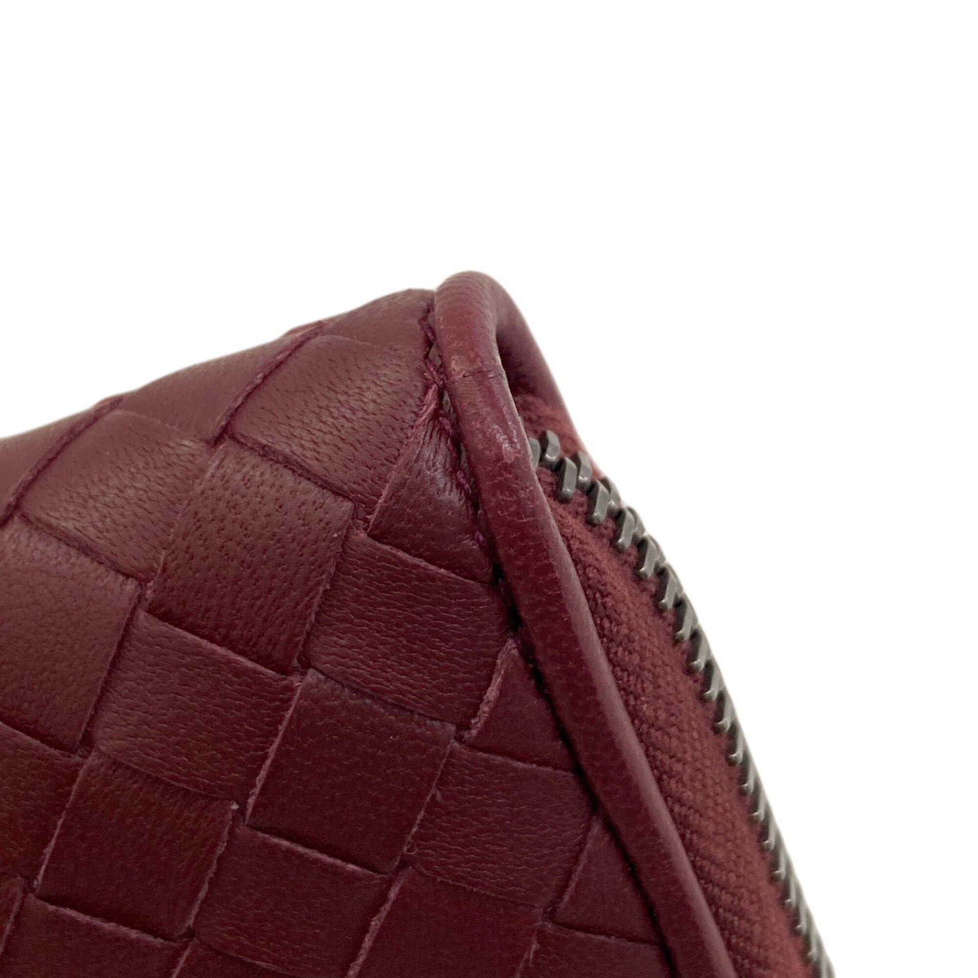 Bottega Veneta Bordeaux Leather Long Wallet (Bi-Fold) (Pre-Owned)