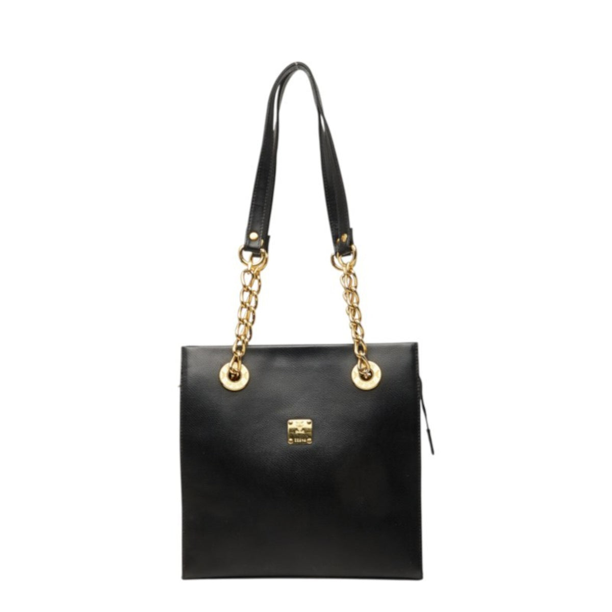 Mcm Black Leather Shoulder Bag Tote Bag (Pre-Owned)