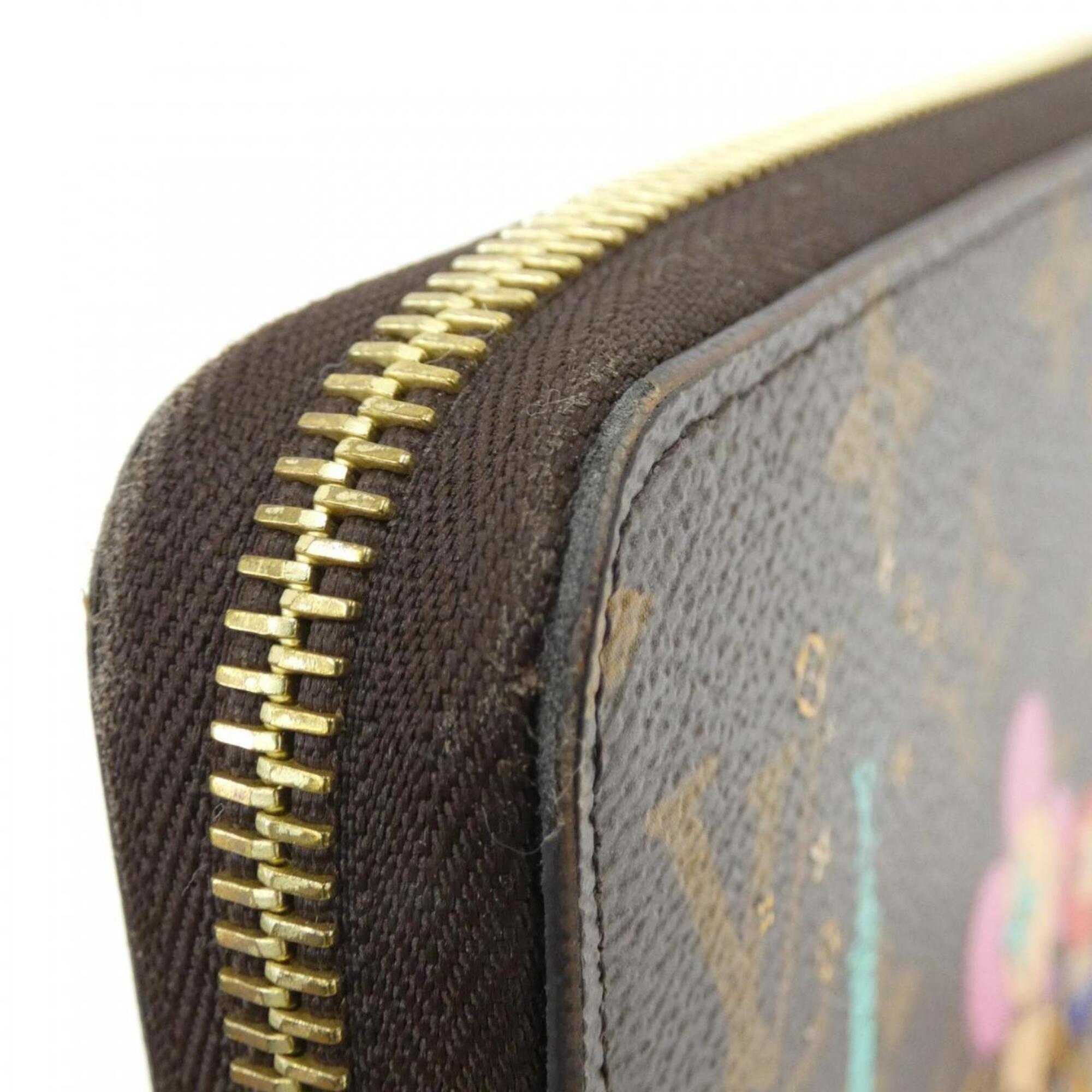 Louis Vuitton Marron Coated Canvas Long Wallet (Bi-Fold) (Pre-Owned)