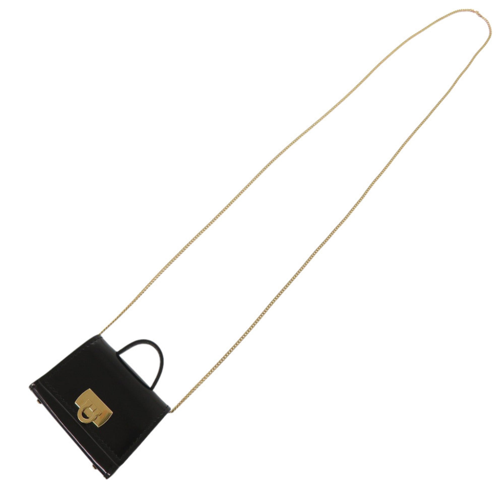 Salvatore Ferragamo Black Leather Shoulder Bag (Pre-Owned)