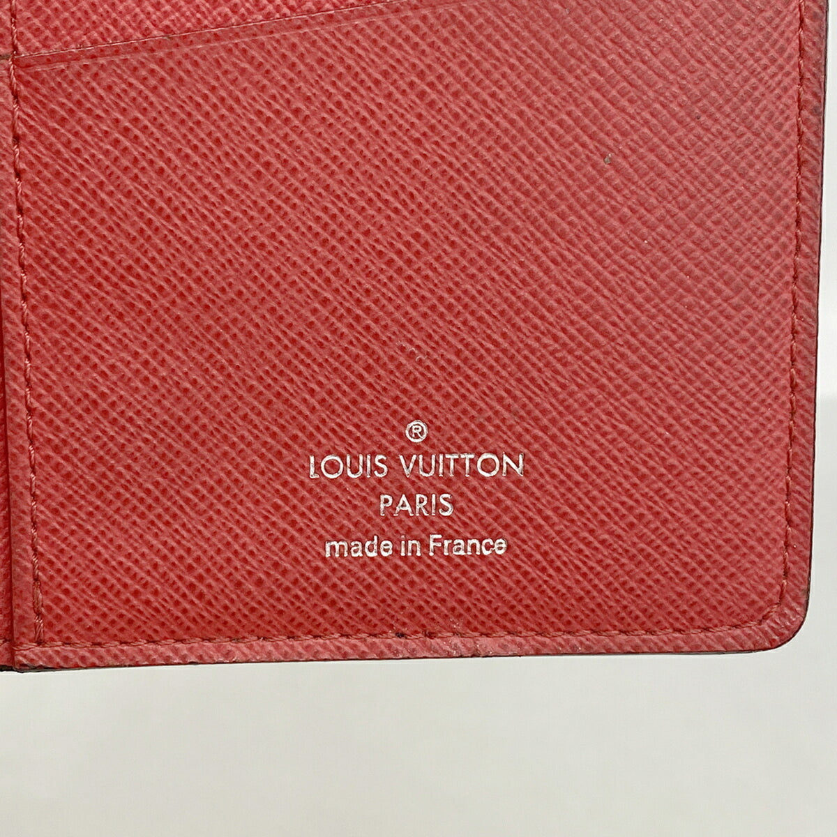 Louis Vuitton Navy Red Color Long Wallet (Bi-Fold) (Pre-Owned)