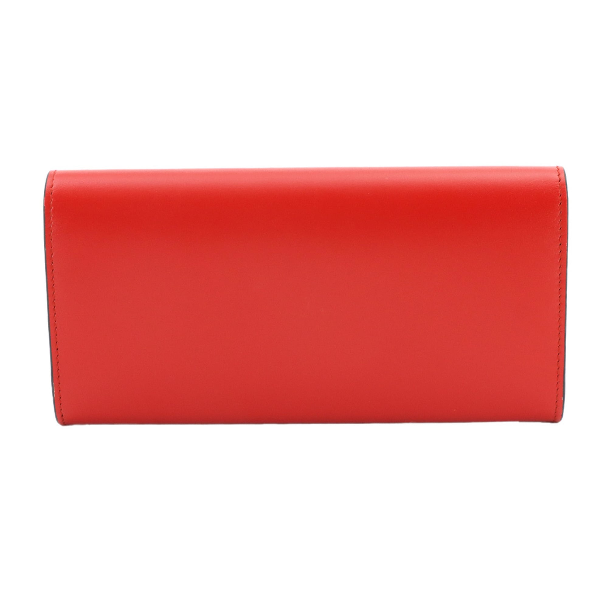 Cartier Red Color Leather Long Wallet (Bi-Fold) (Pre-Owned)