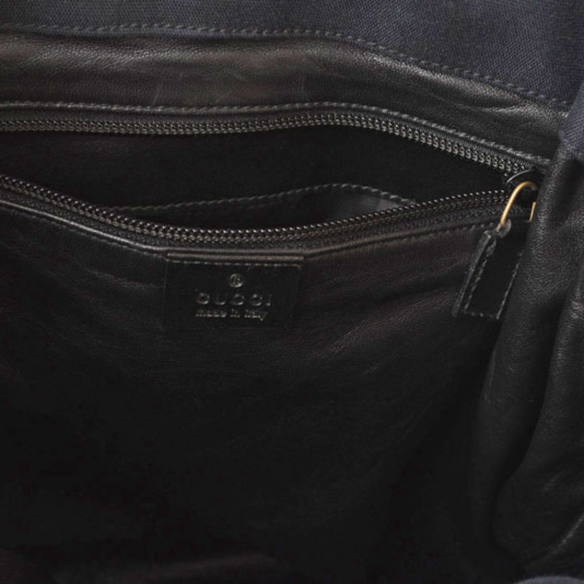 Gucci Black Cotton Canvas Shoulder Bag Sling Bag (Pre-Owned)