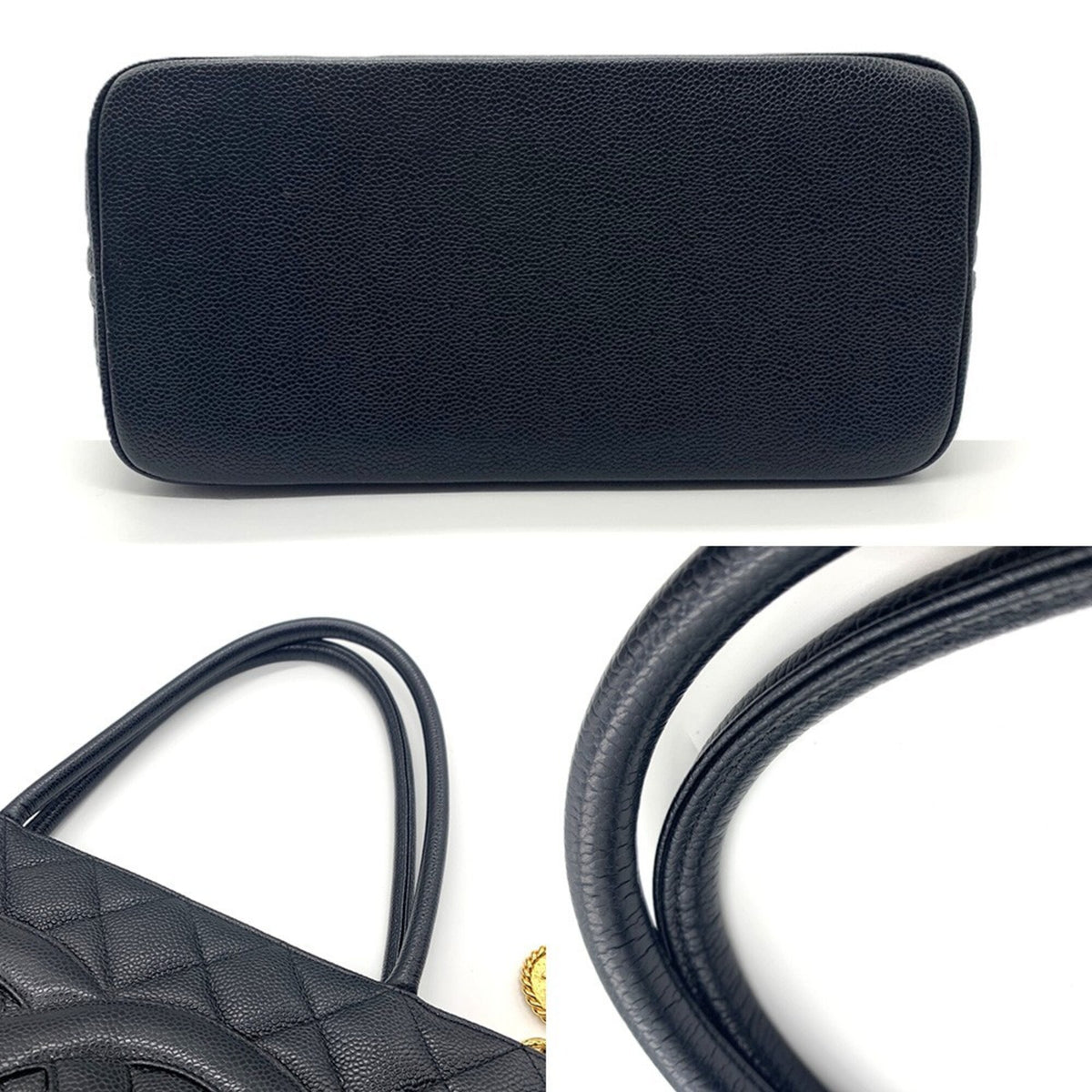 Chanel Black Grained Calfskin Tote Bag (Pre-Owned)