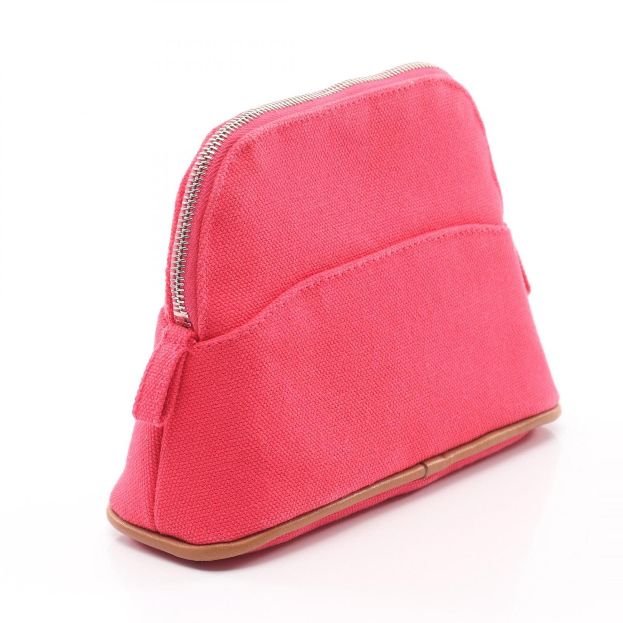 Hermes Pink Canvas Handbag Pouch (Pre-Owned)