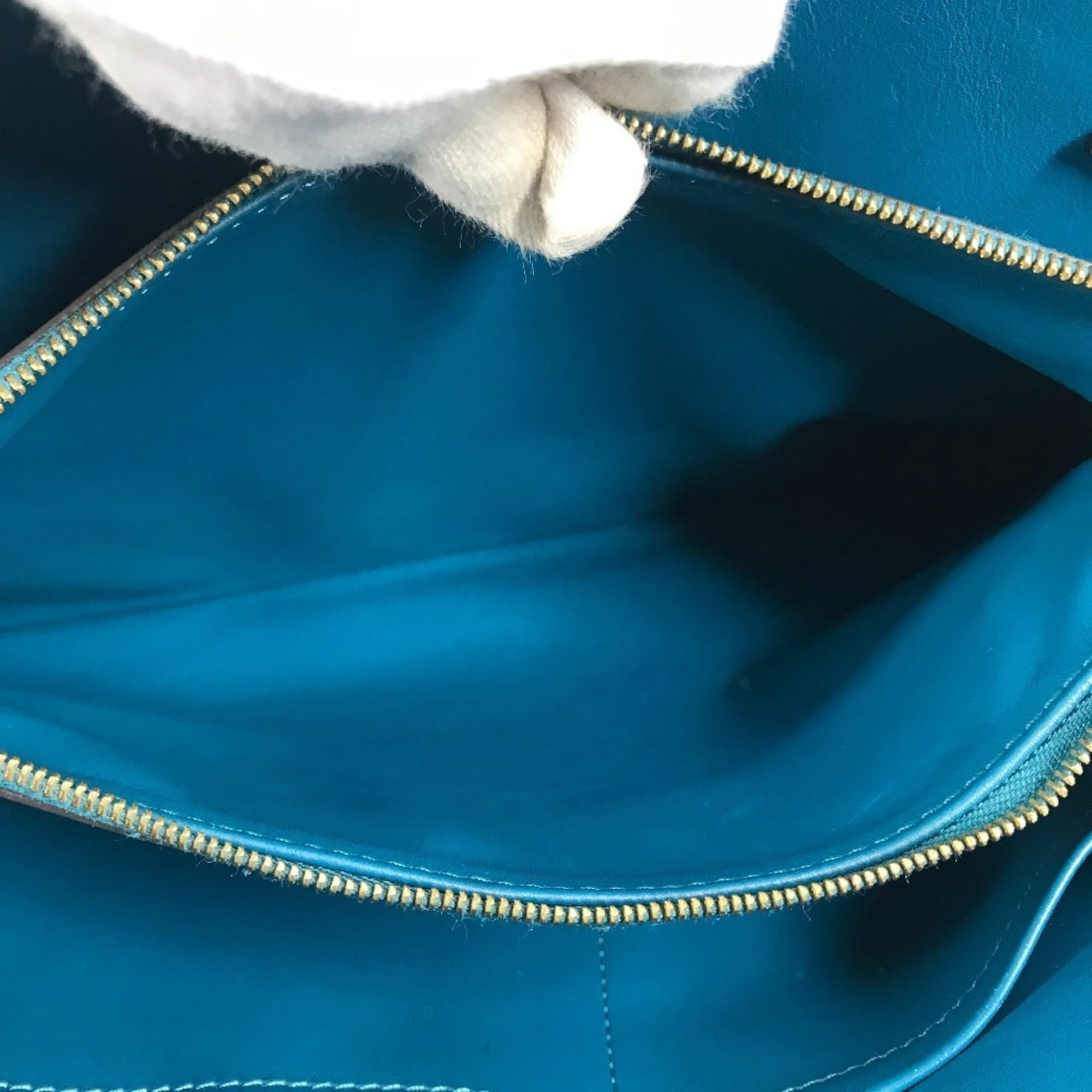 Louis Vuitton Blue Leather Shoulder Bag Tote Bag (Pre-Owned)