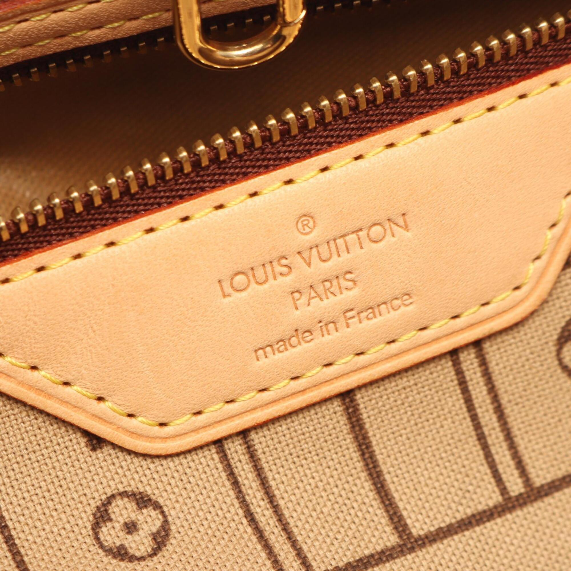 Louis Vuitton Brown Coated Canvas Leather Handbag Tote Bag (Pre-Owned)