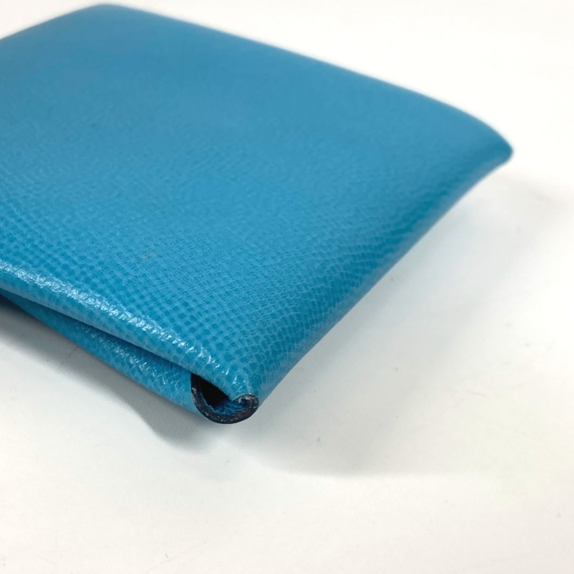 Hermes Blue Leather Coin Purse/Coin Case (Pre-Owned)