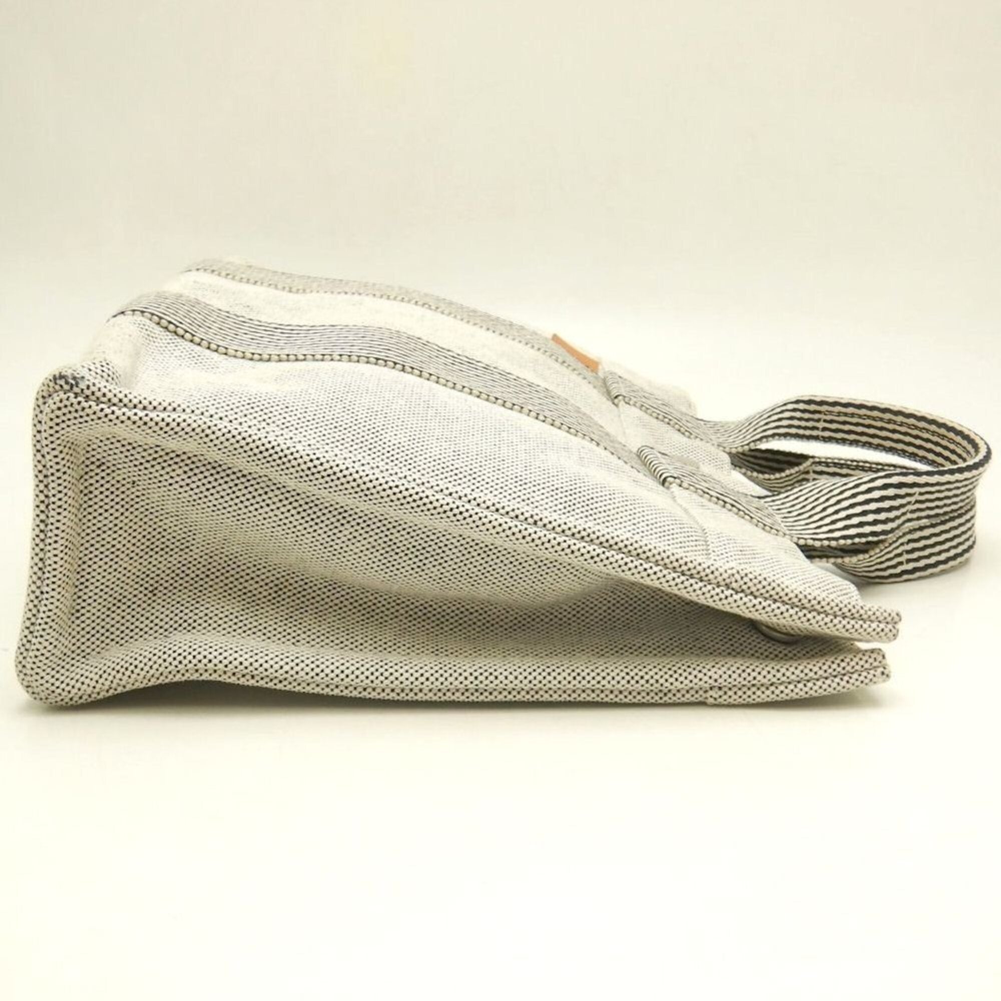 Hermes Black Gray Canvas Tote Bag (Pre-Owned)