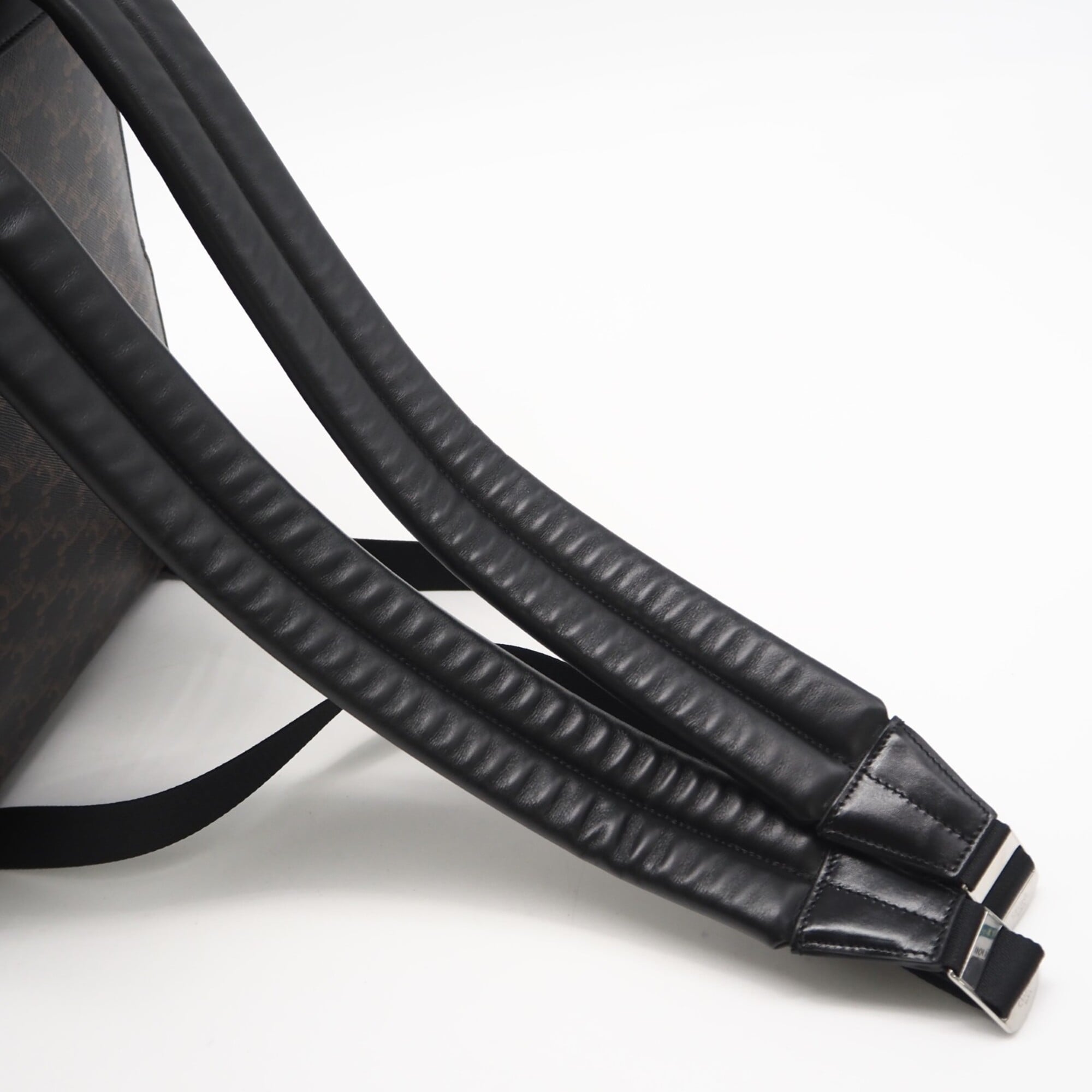 Celine Brown Coated Canvas Leather Backpack (Pre-Owned)