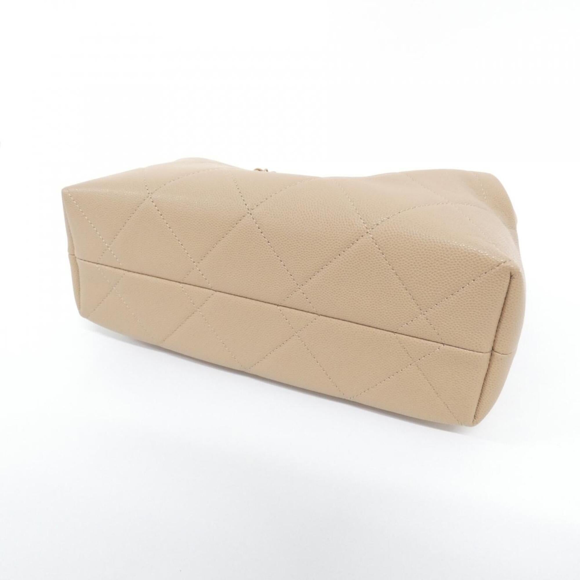 Chanel Beige Grained Calfskin Pouch Shoulder Bag (Pre-Owned)