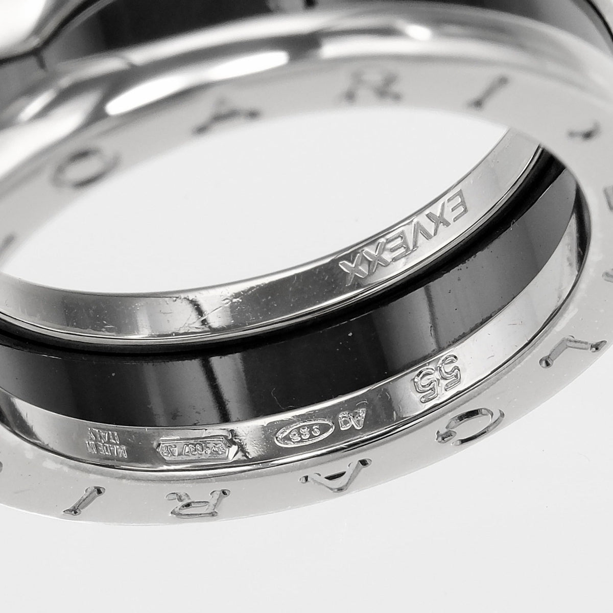 Bvlgari B.Zero1 Ceramic Silver 925 Band Ring (Pre-Owned)