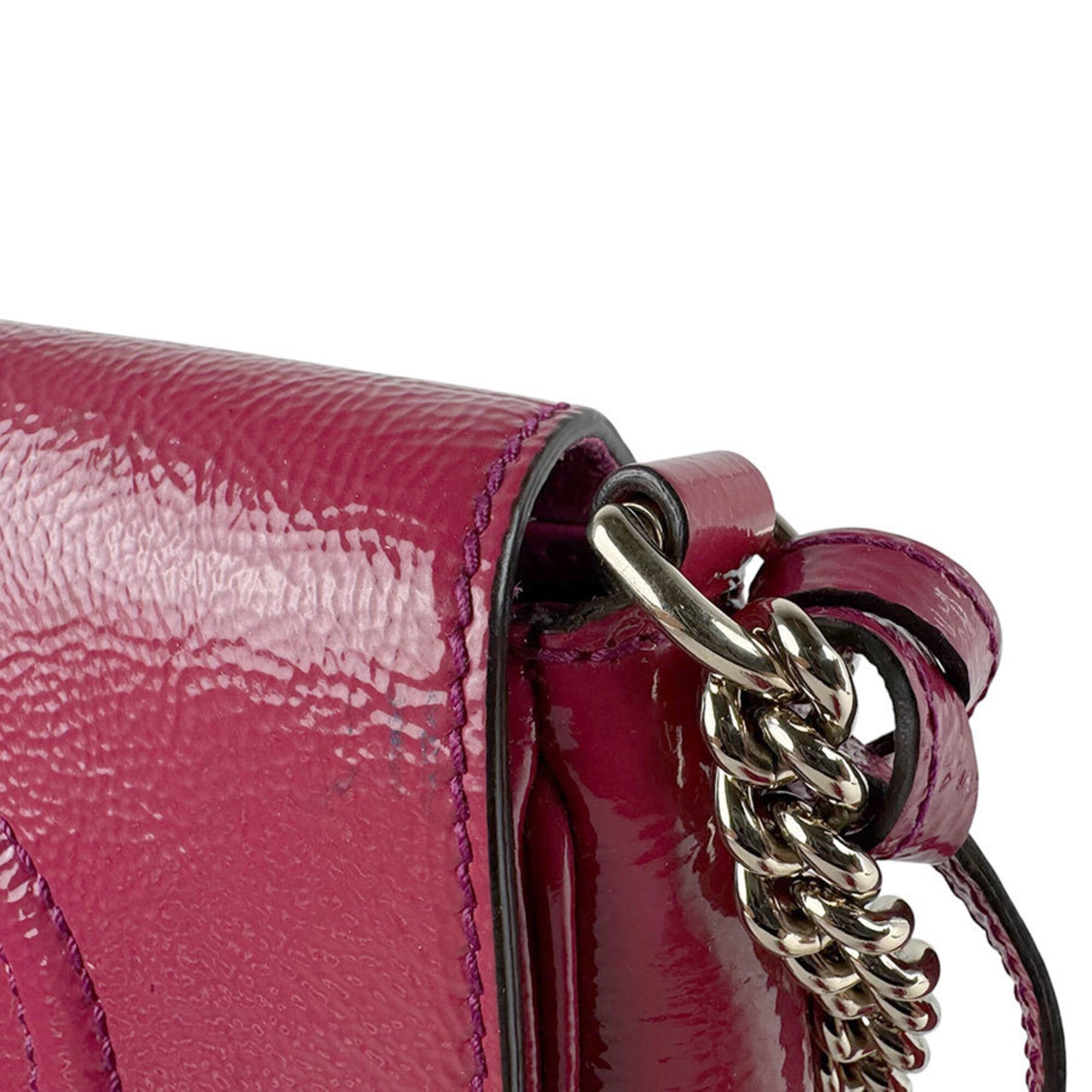 Gucci Pink Patent Leather Shoulder Bag (Pre-Owned)