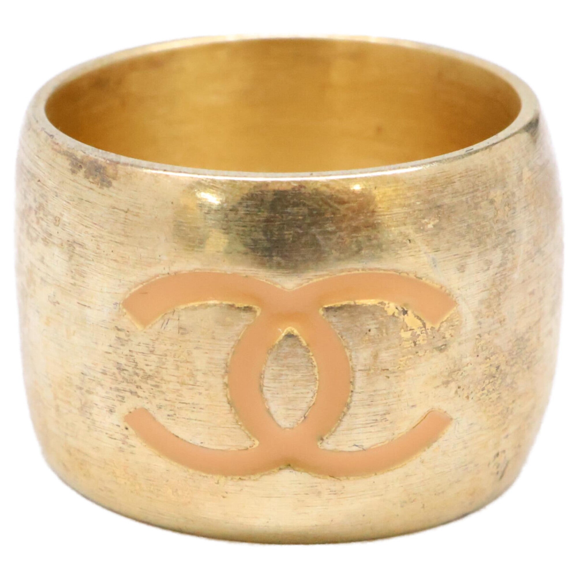 Chanel Gold Metal Band Ring (Pre-Owned)