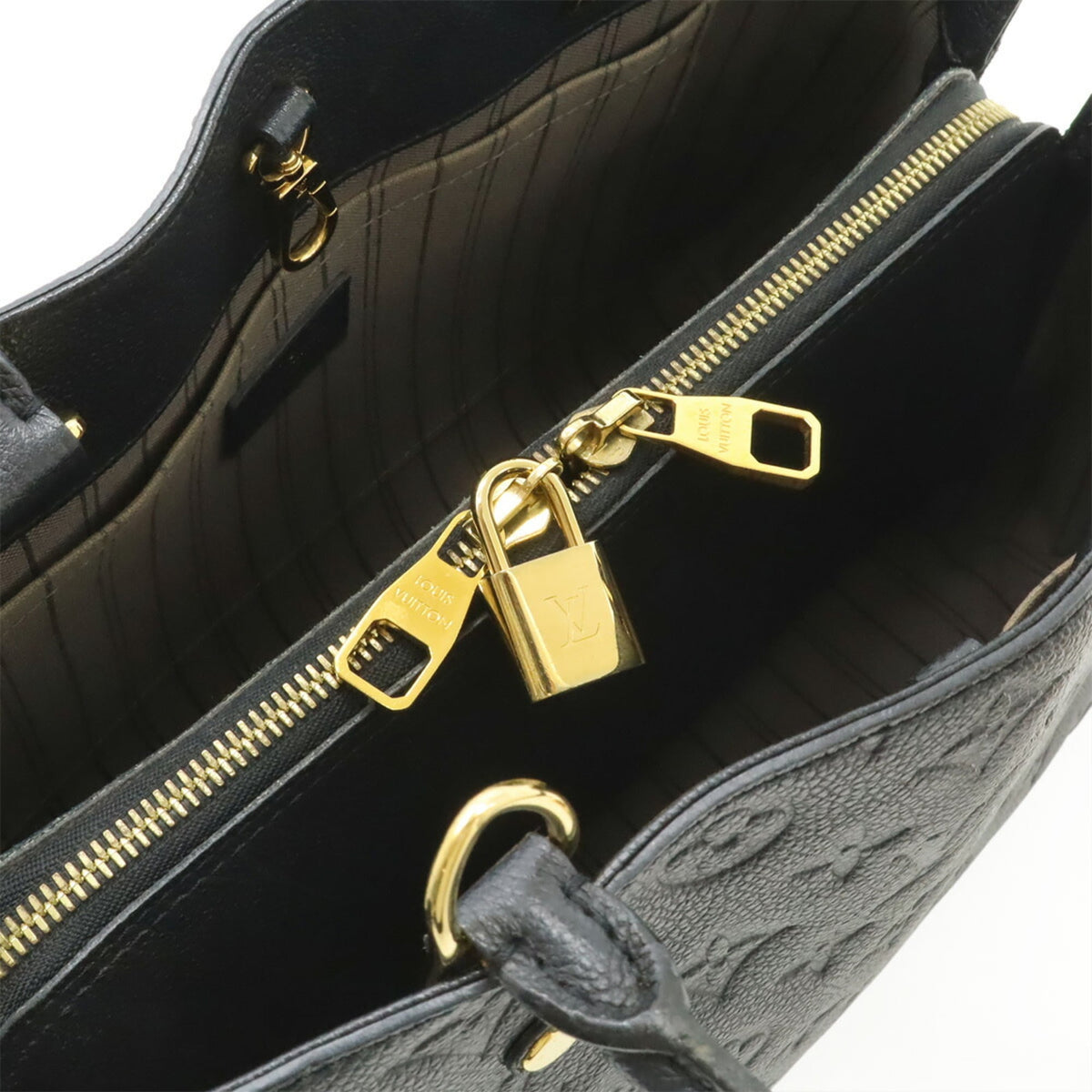 Louis Vuitton Black Noir Leather Handbag Shoulder Bag (Pre-Owned)
