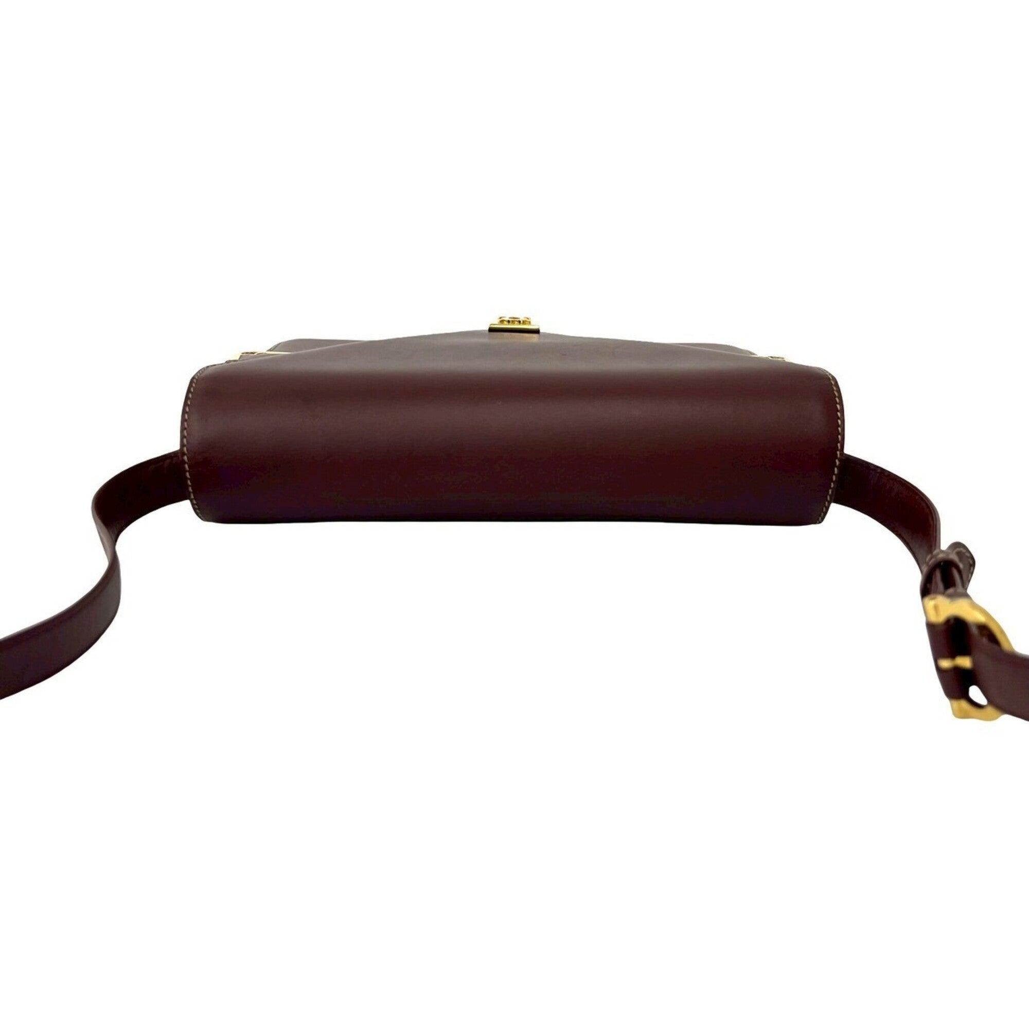 Cartier Wine Red Leather Shoulder Bag (Pre-Owned)