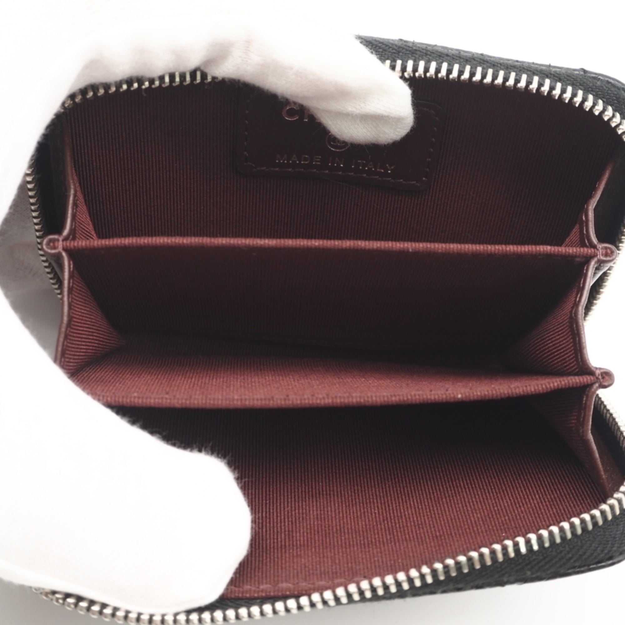 Chanel Black Grained Calfskin Coin Purse/Coin Case (Pre-Owned)