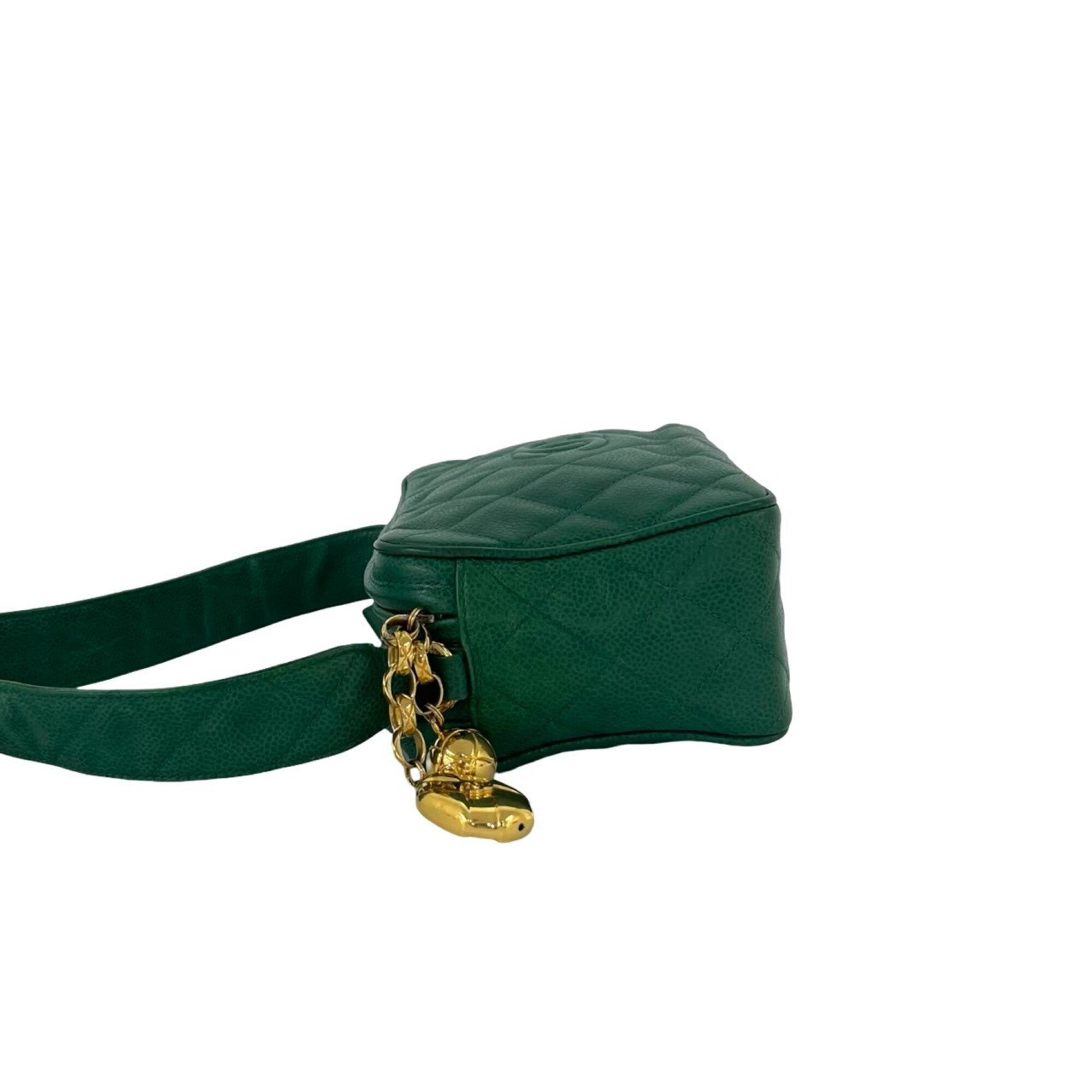 Chanel Green Grained Calfskin Shoulder Bag (Pre-Owned)
