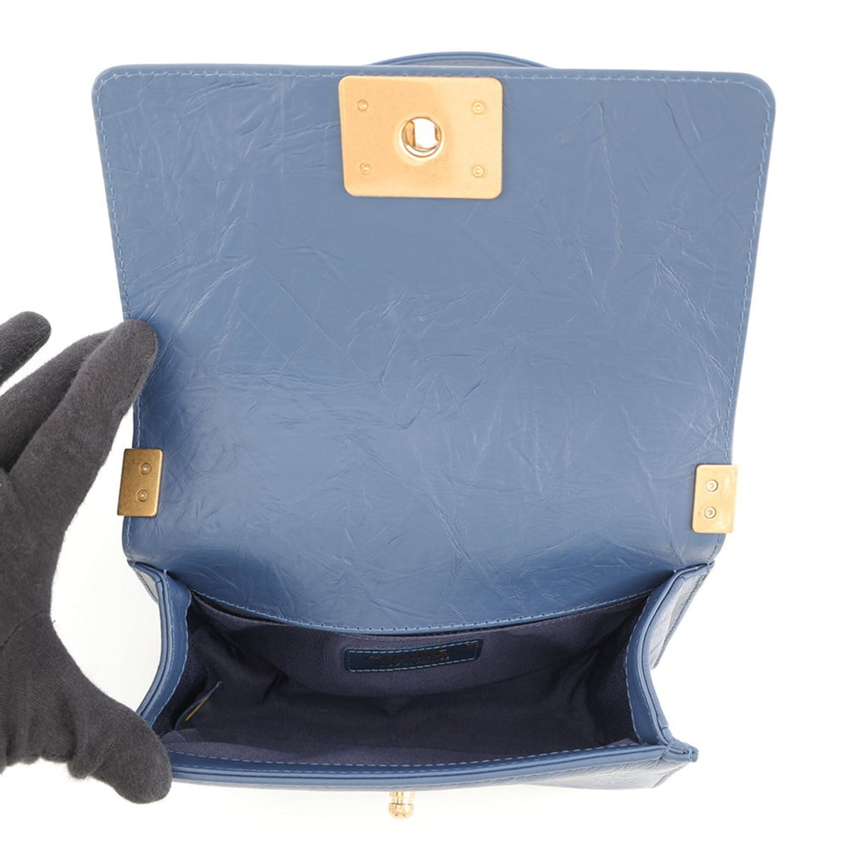 Chanel Blue Leather Handbag Shoulder Bag (Pre-Owned)