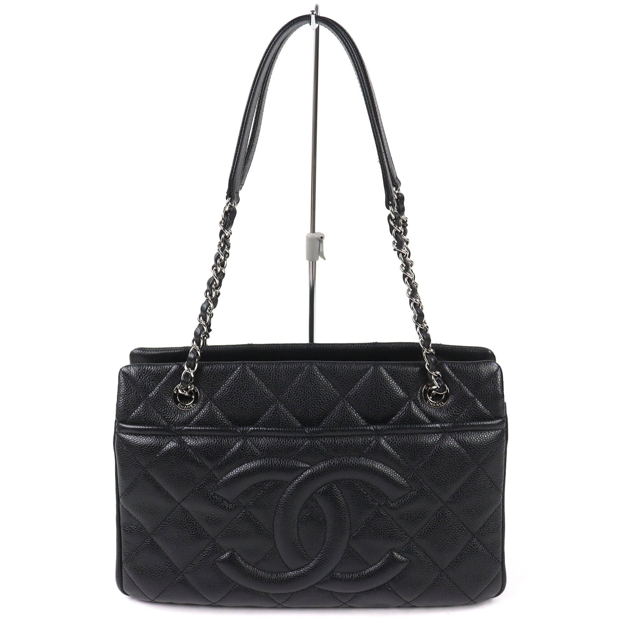 Chanel Matelasse Black Grained Calfskin Tote Bag (Pre-Owned)