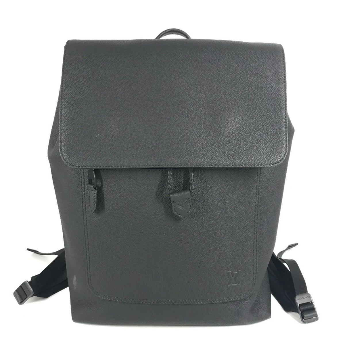 Louis Vuitton Black Noir Leather Backpack (Pre-Owned)