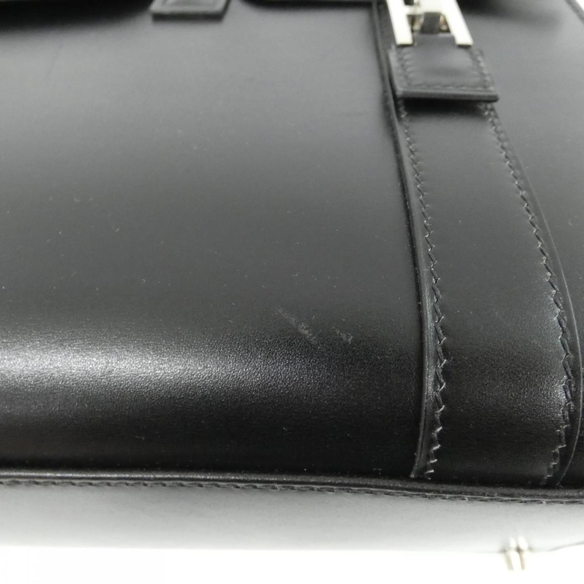 Hermes Black Box Calf Leather Handbag (Pre-Owned)