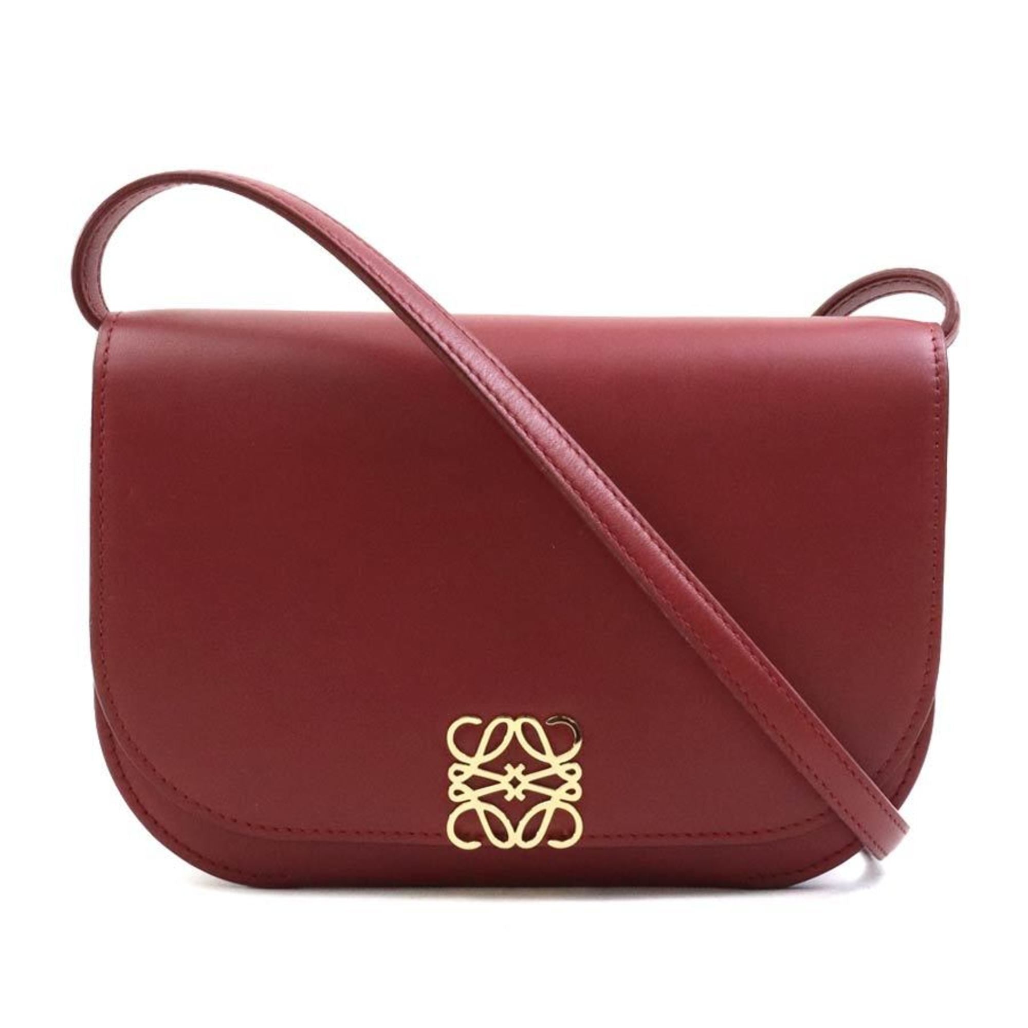 Loewe Red Color Leather Shoulder Bag (Pre-Owned)