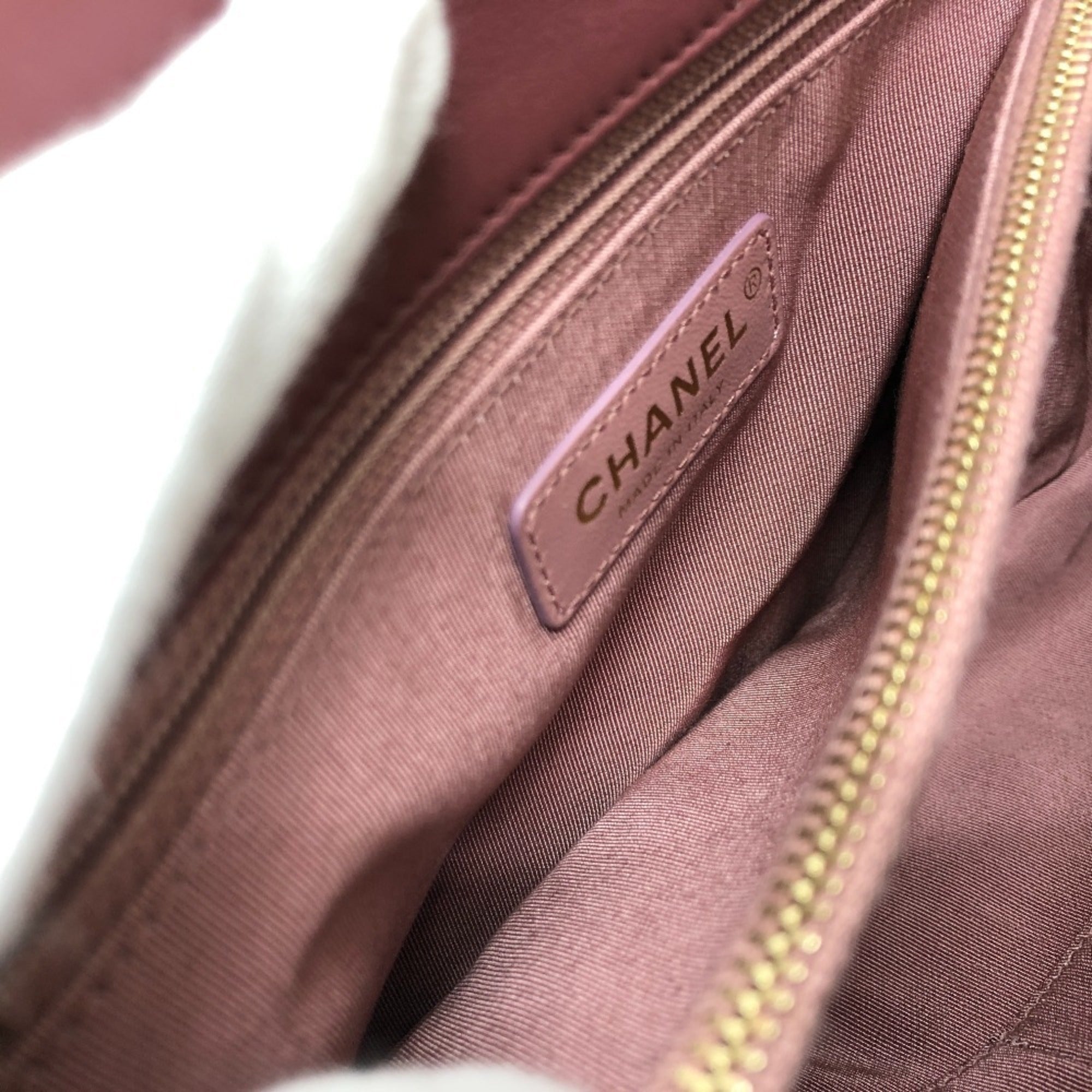 Chanel Red Color Wine Leather Handbag Shoulder Bag (Pre-Owned)